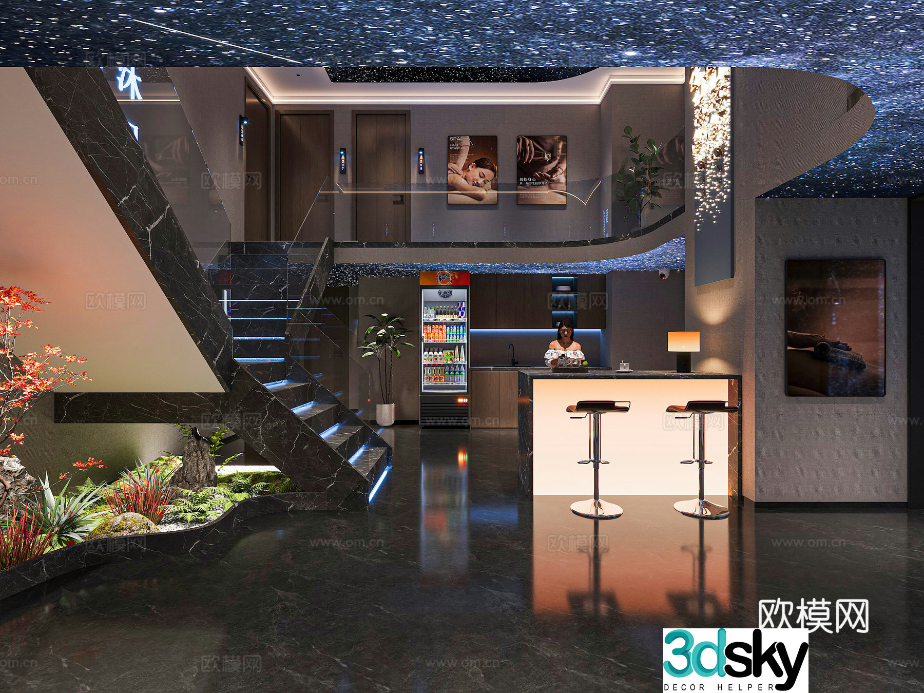 Modern SPA club 3d model