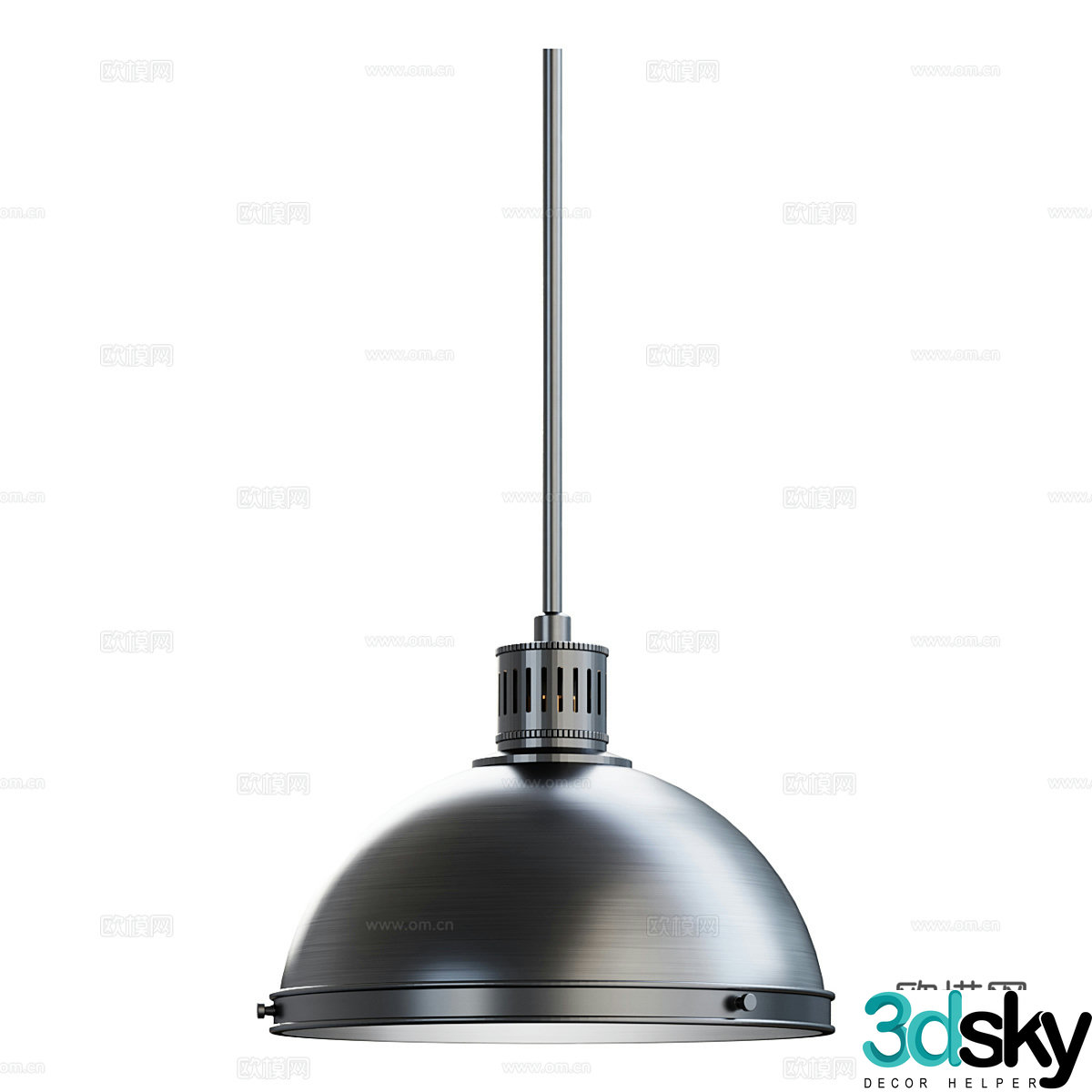 Industrial style chandelier 3D model