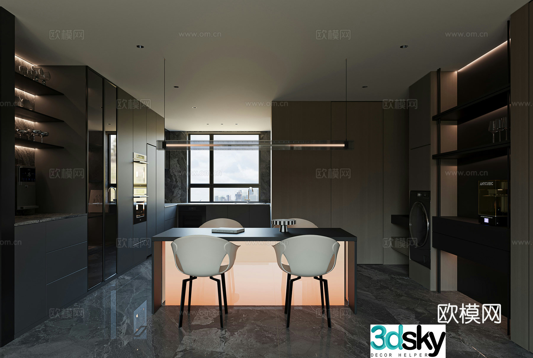 Italian restaurant kitchen 3d model