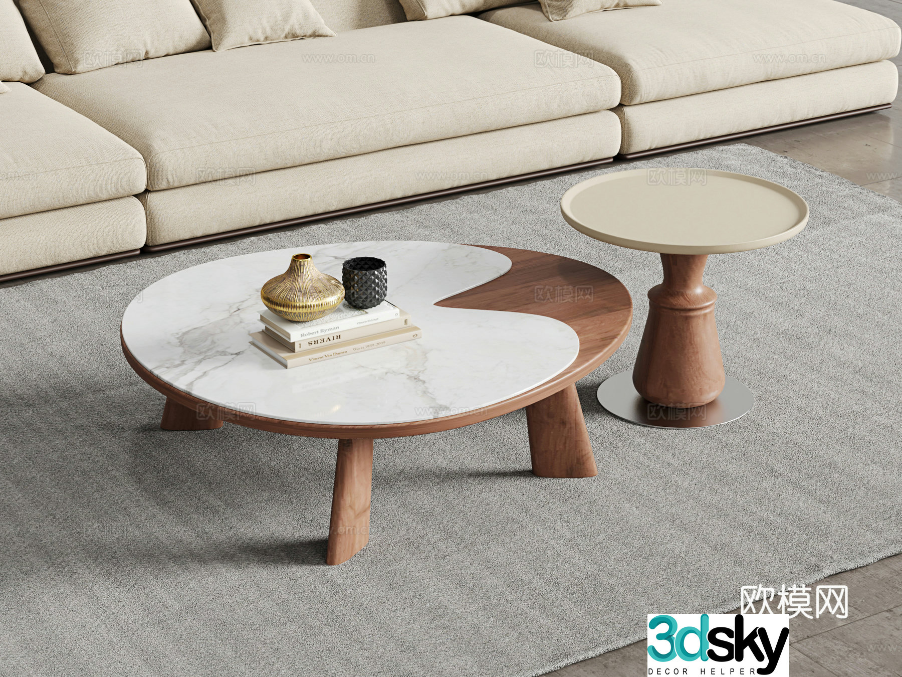 Modern mother-child coffee table 3d model