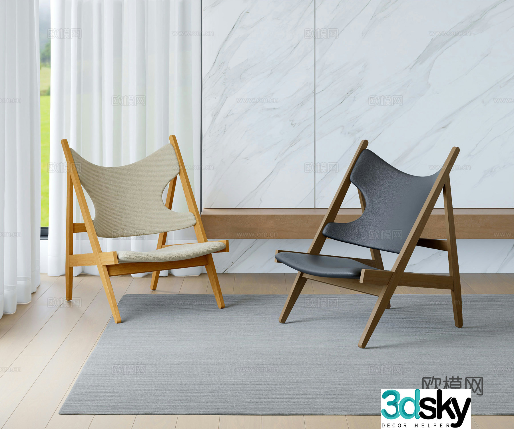 Wasabi sofa chair leisure chair 3d model