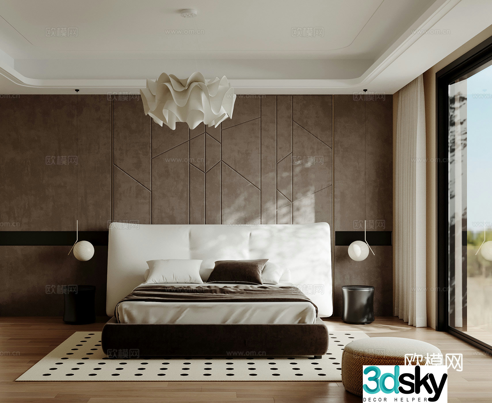 Middle style bedroom master bedroom 3D model