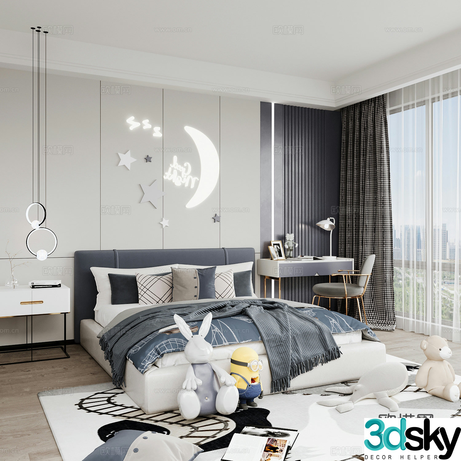 Modern children’s room boy’s room 3d model