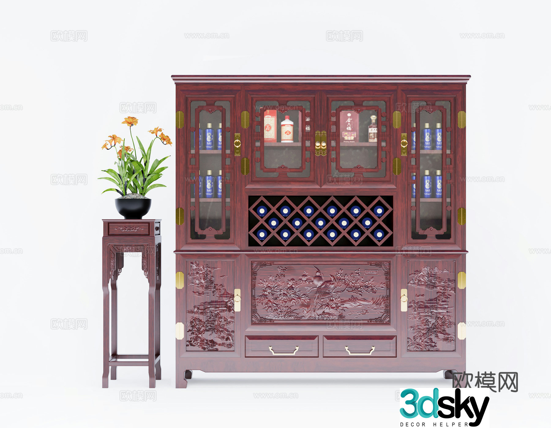 Chinese wine cabinet 3D model