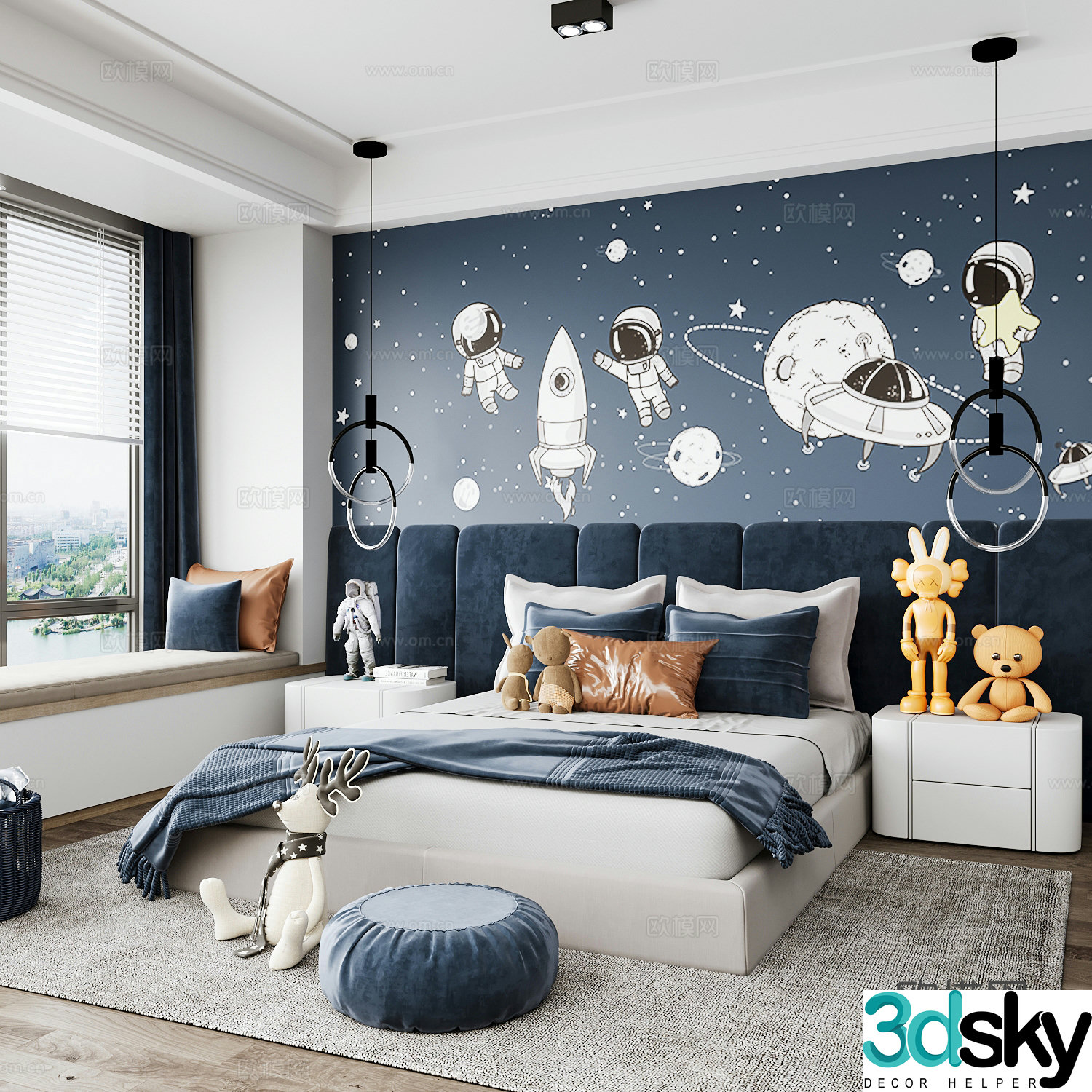 Modern children’s room boy’s room 3d model