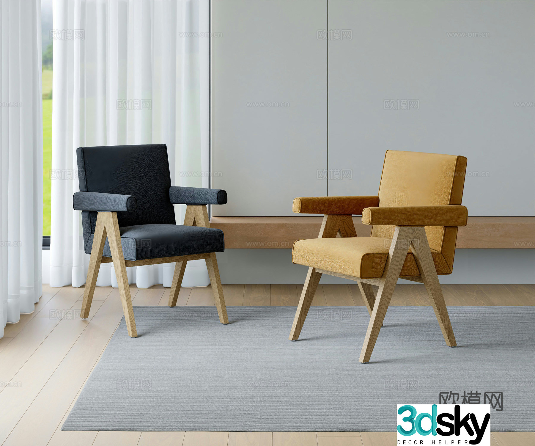 Modern sofa chair leisure chair 3d model