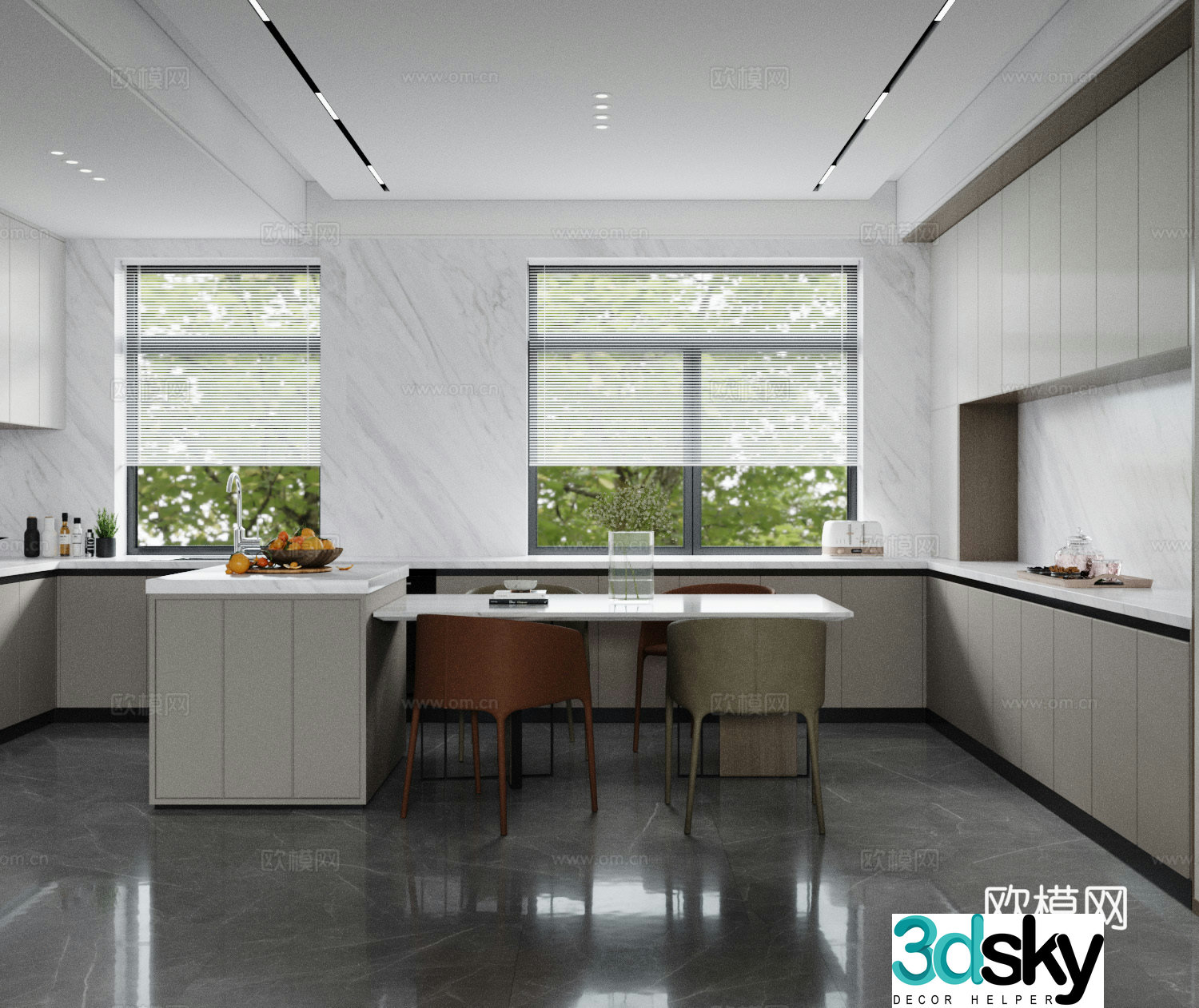 Modern Nakajima Restaurant Kitchen 3D Model