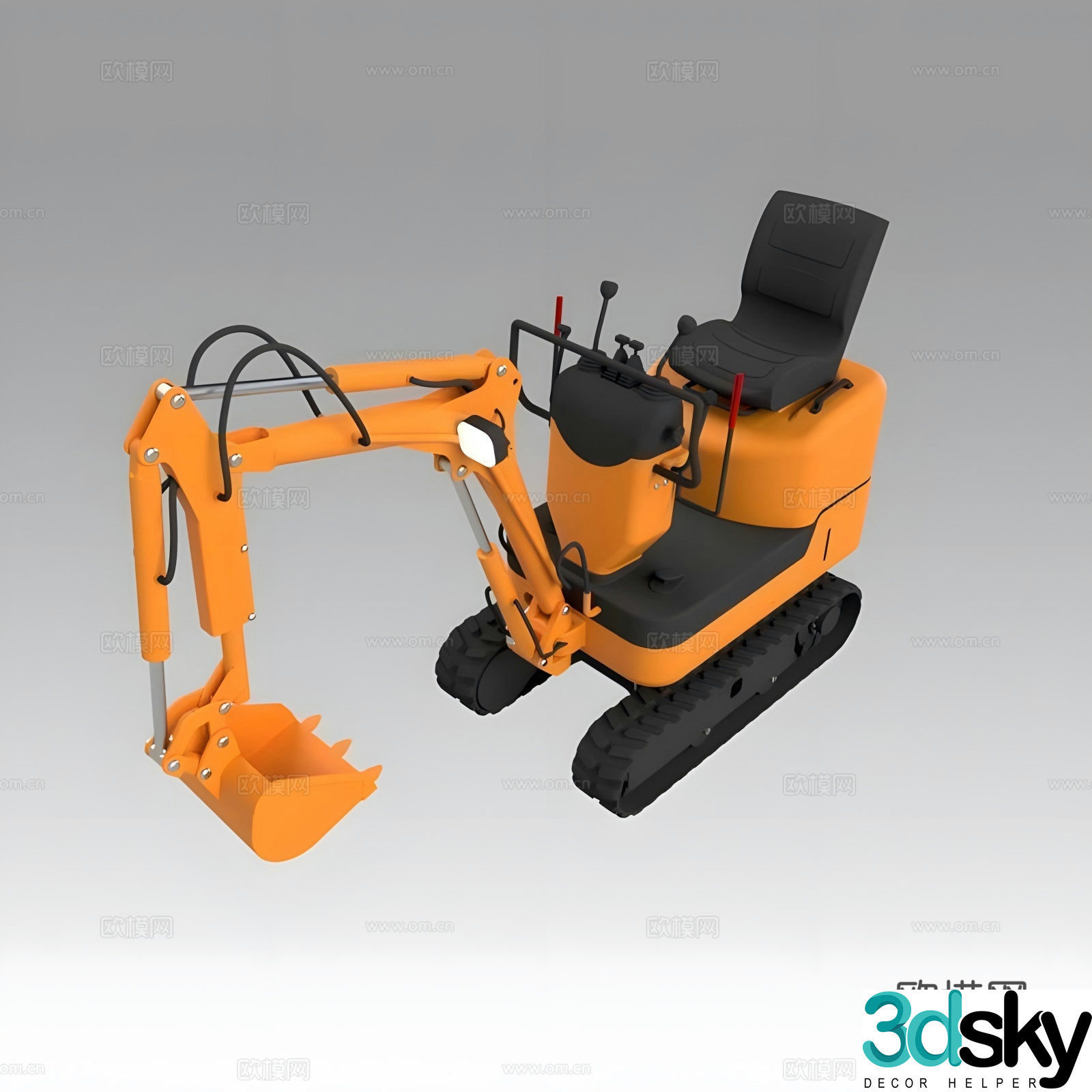 Mini excavator 3d model