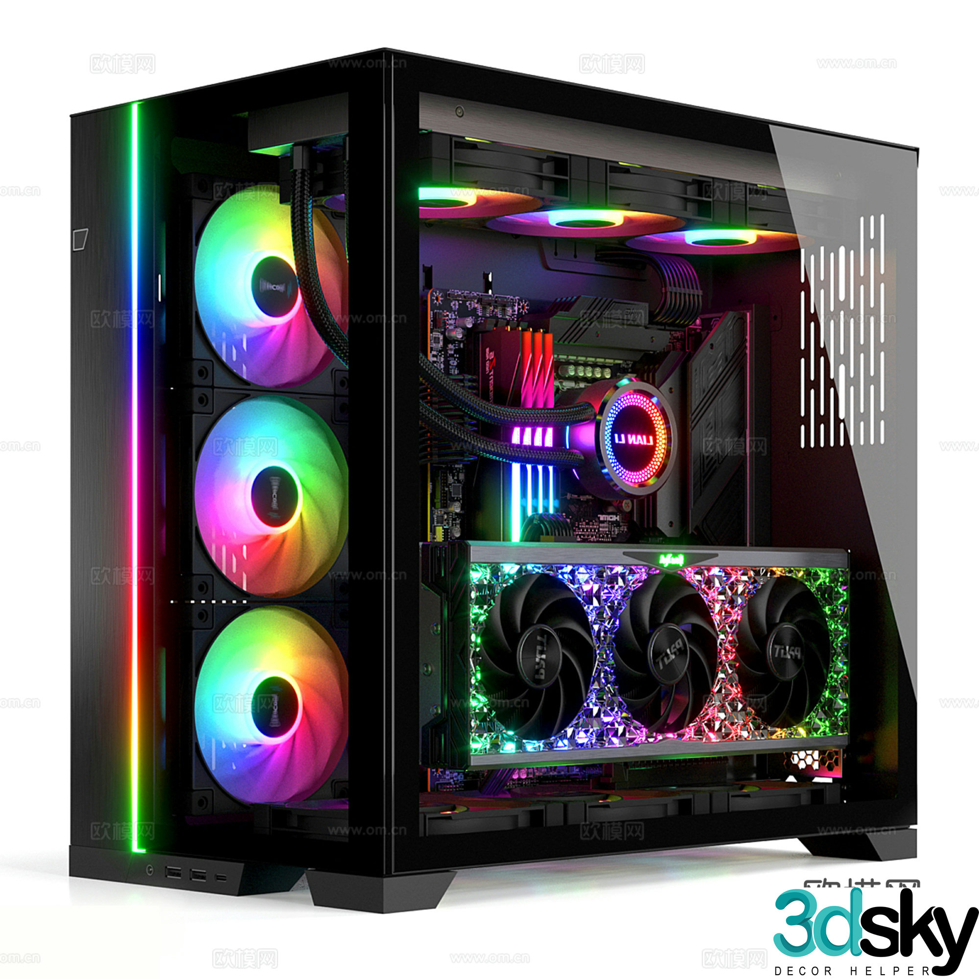 Modern computer host 3d model