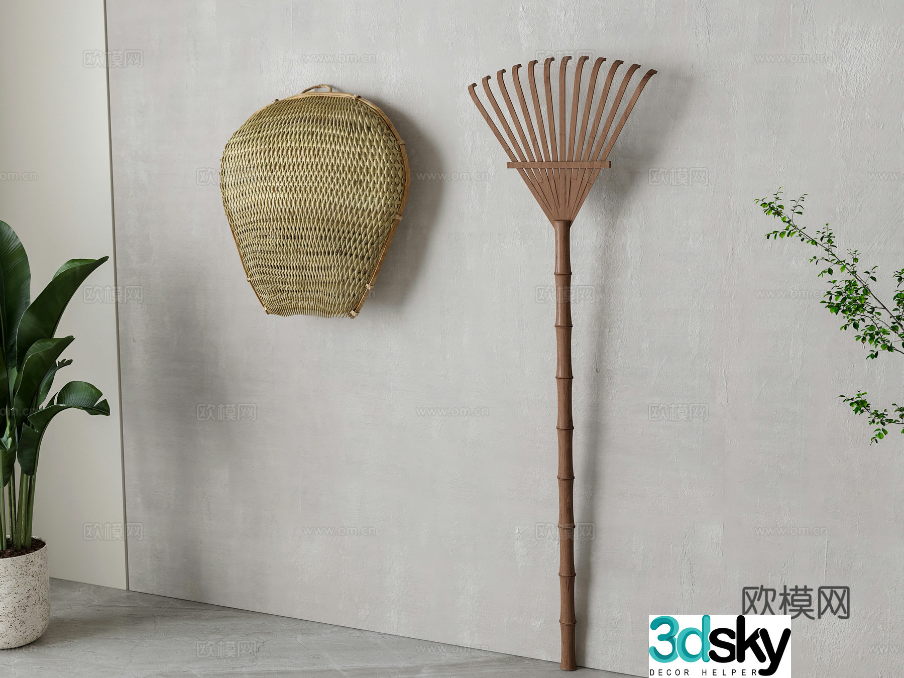 New Chinese farm tool ornaments 3D model