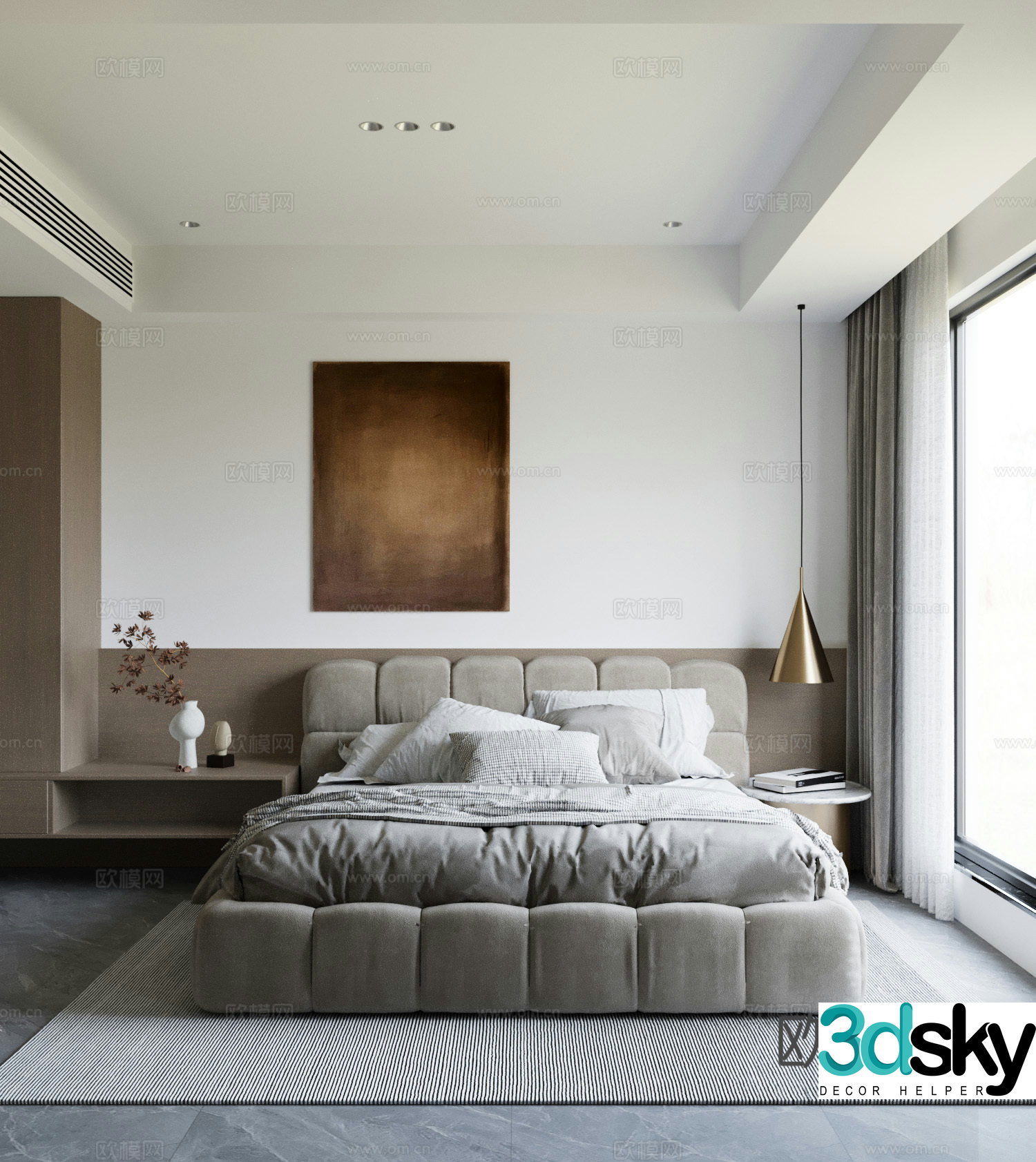 Modern bedroom master bedroom 3d model