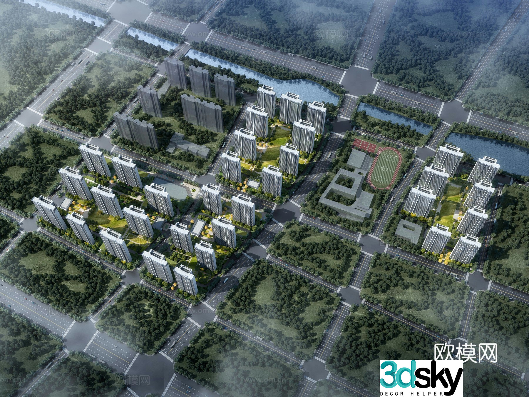 House bird’s eye -catching 3D model