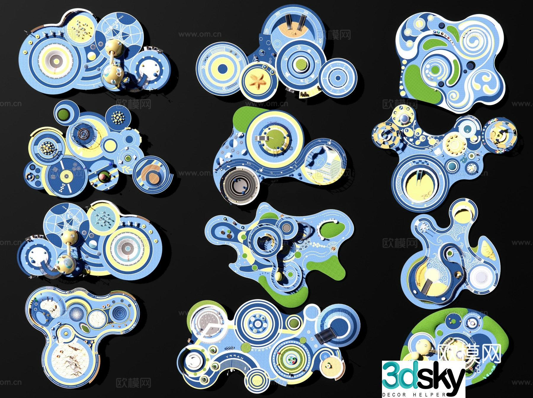 Modern children’s play area Children’s entertainment facilities 3D model