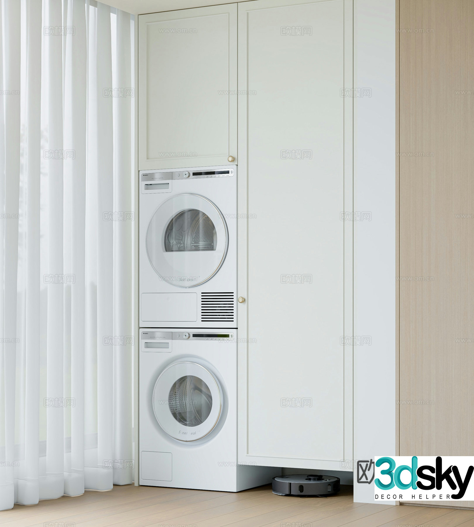 Modern washing machine cabinet 3d model