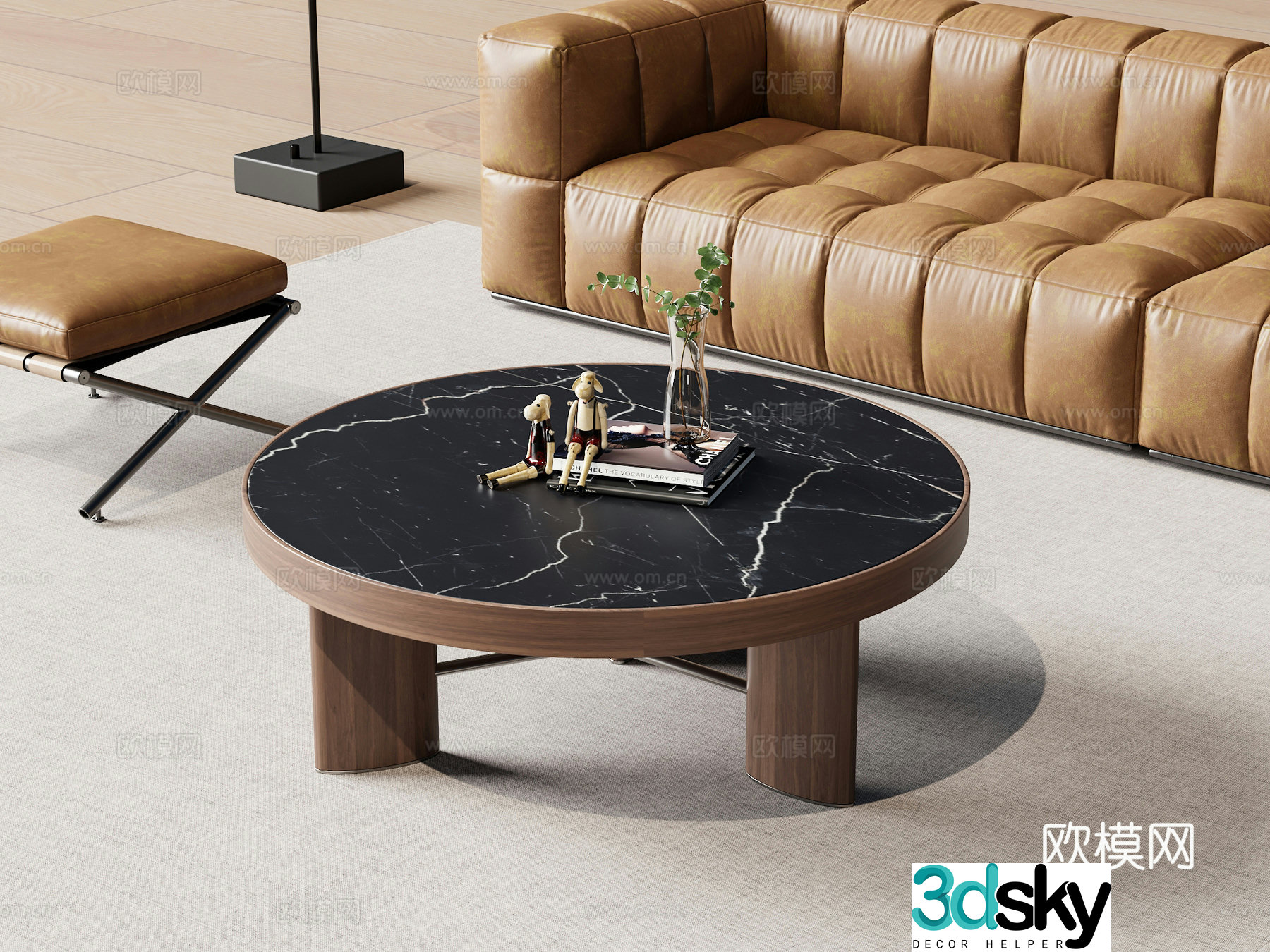Modern round coffee table 3d model