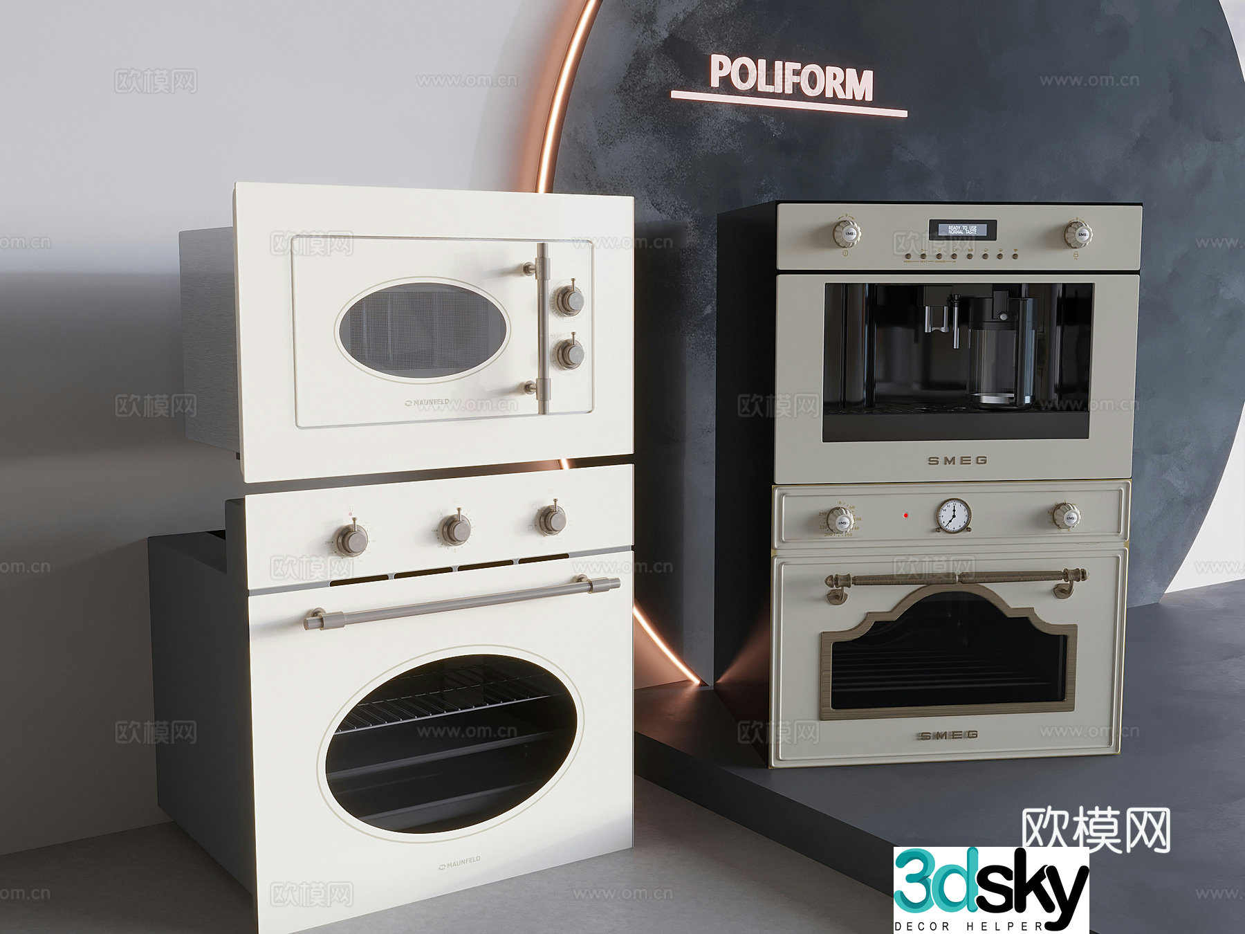 Built-in steamer oven multi-function baking electric oven microwave oven 3D model