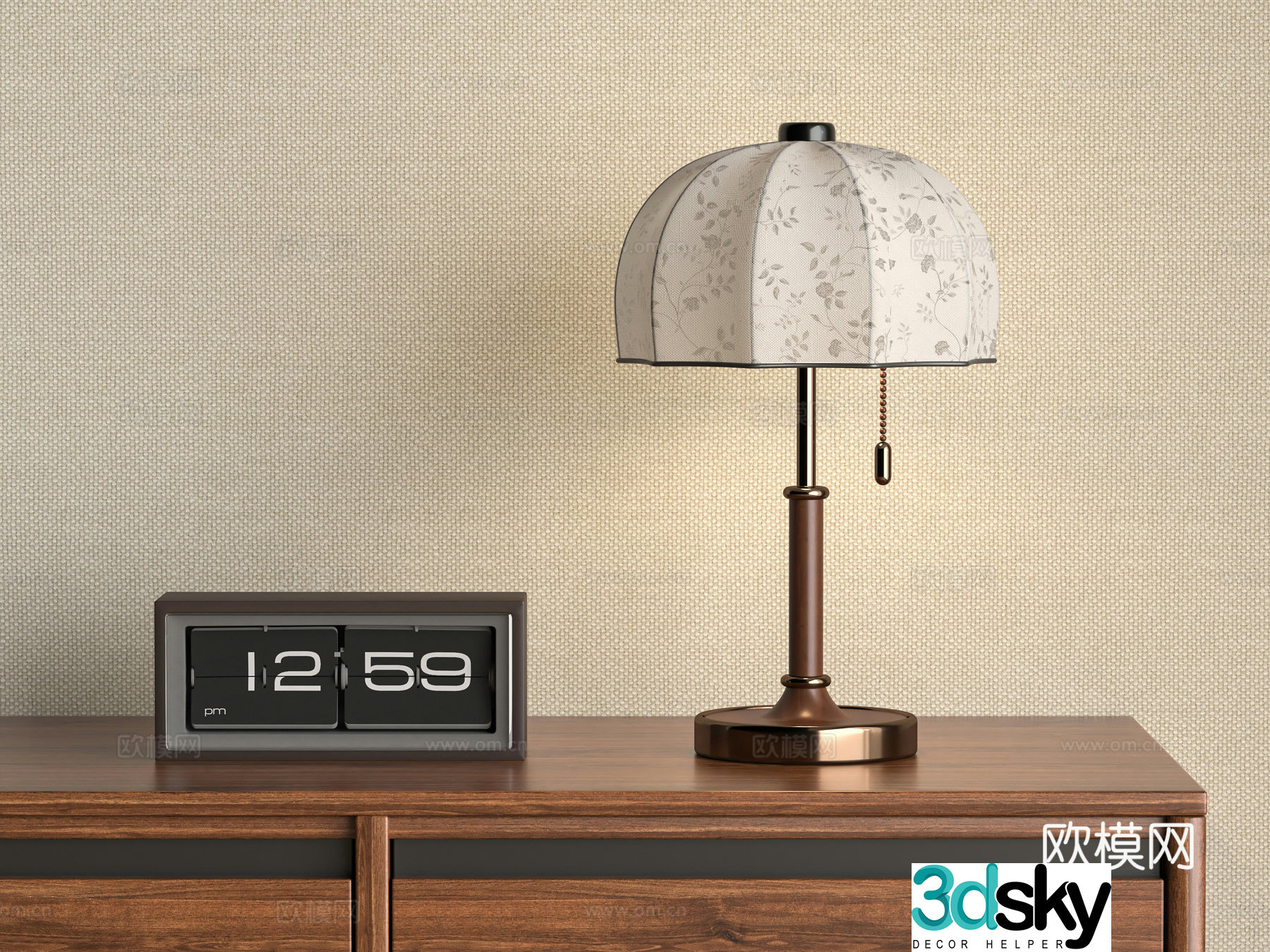 3D model of medieval style table lamp