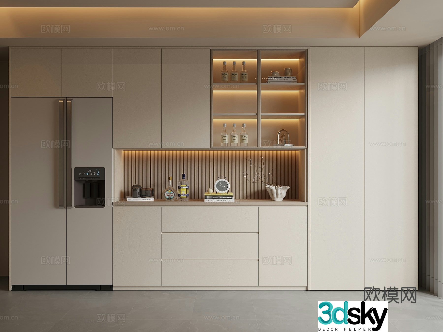Creamy sideboard 3d model