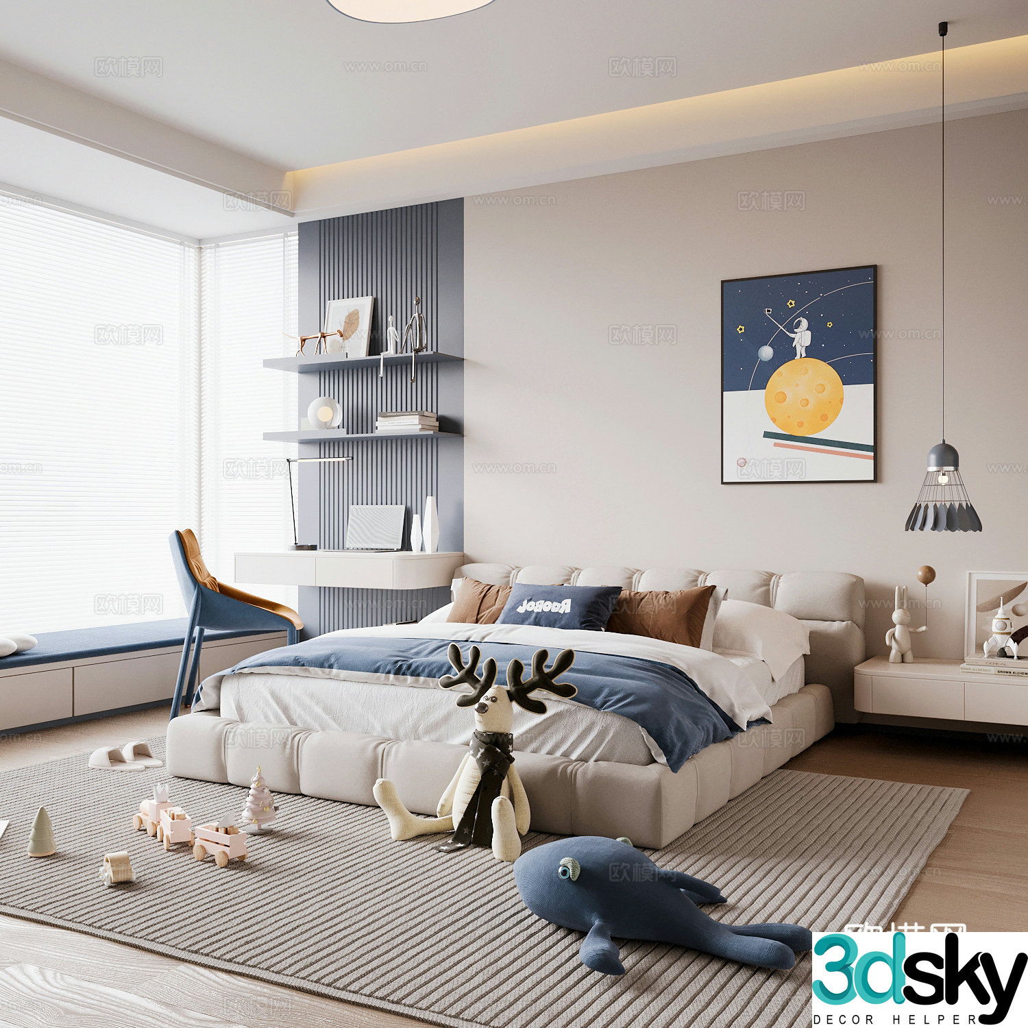 Modern children’s room boy’s room 3d model