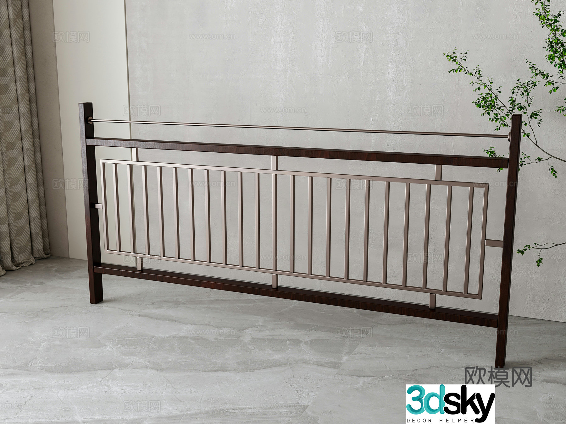 New Chinese railing 3D model