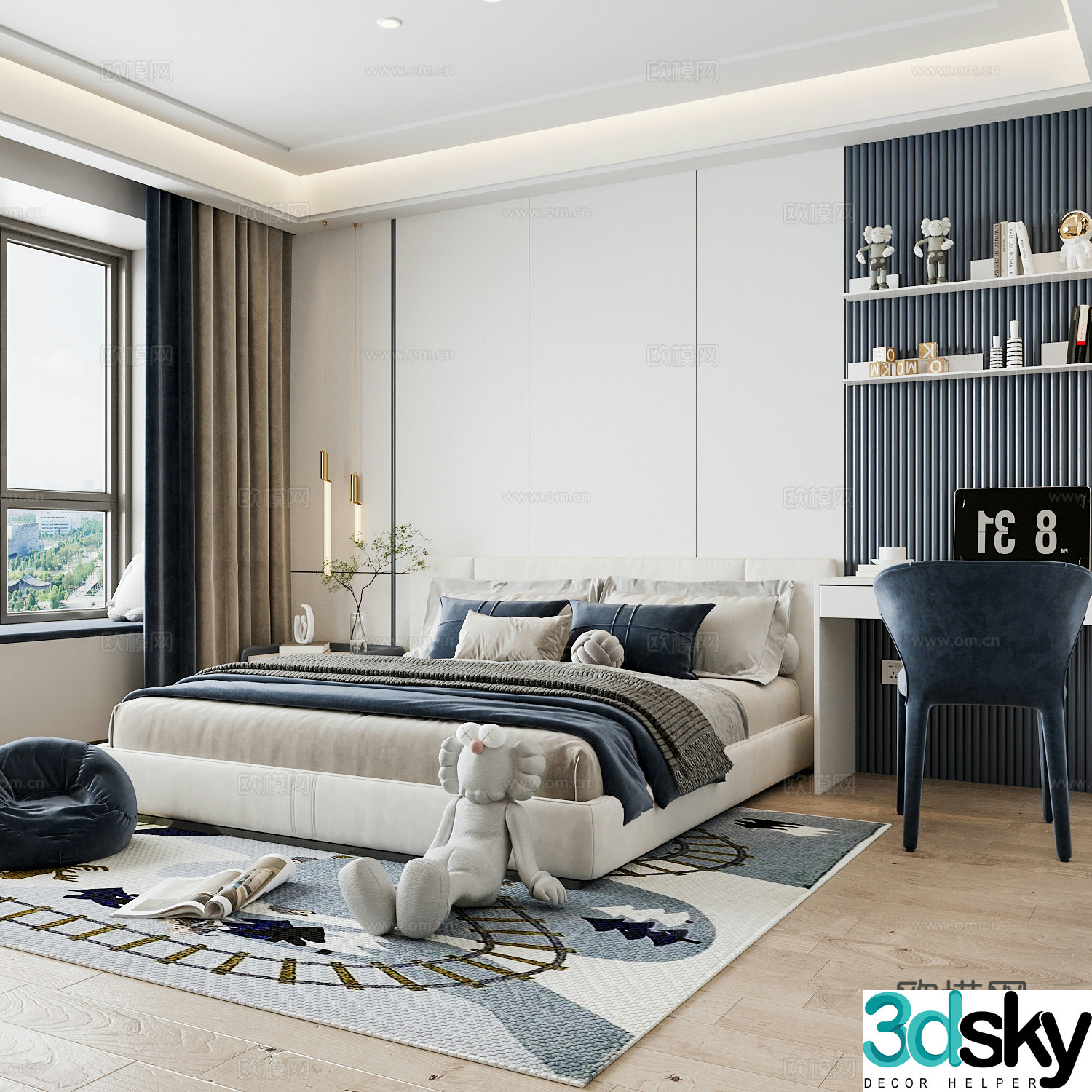 Modern children’s room boy’s room 3d model