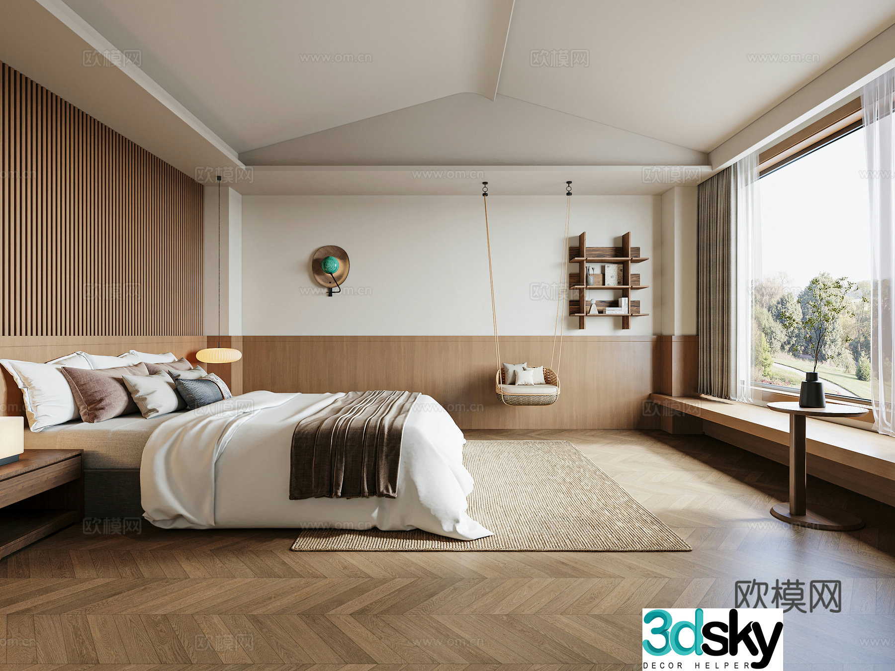 Modern bedroom master bedroom 3d model