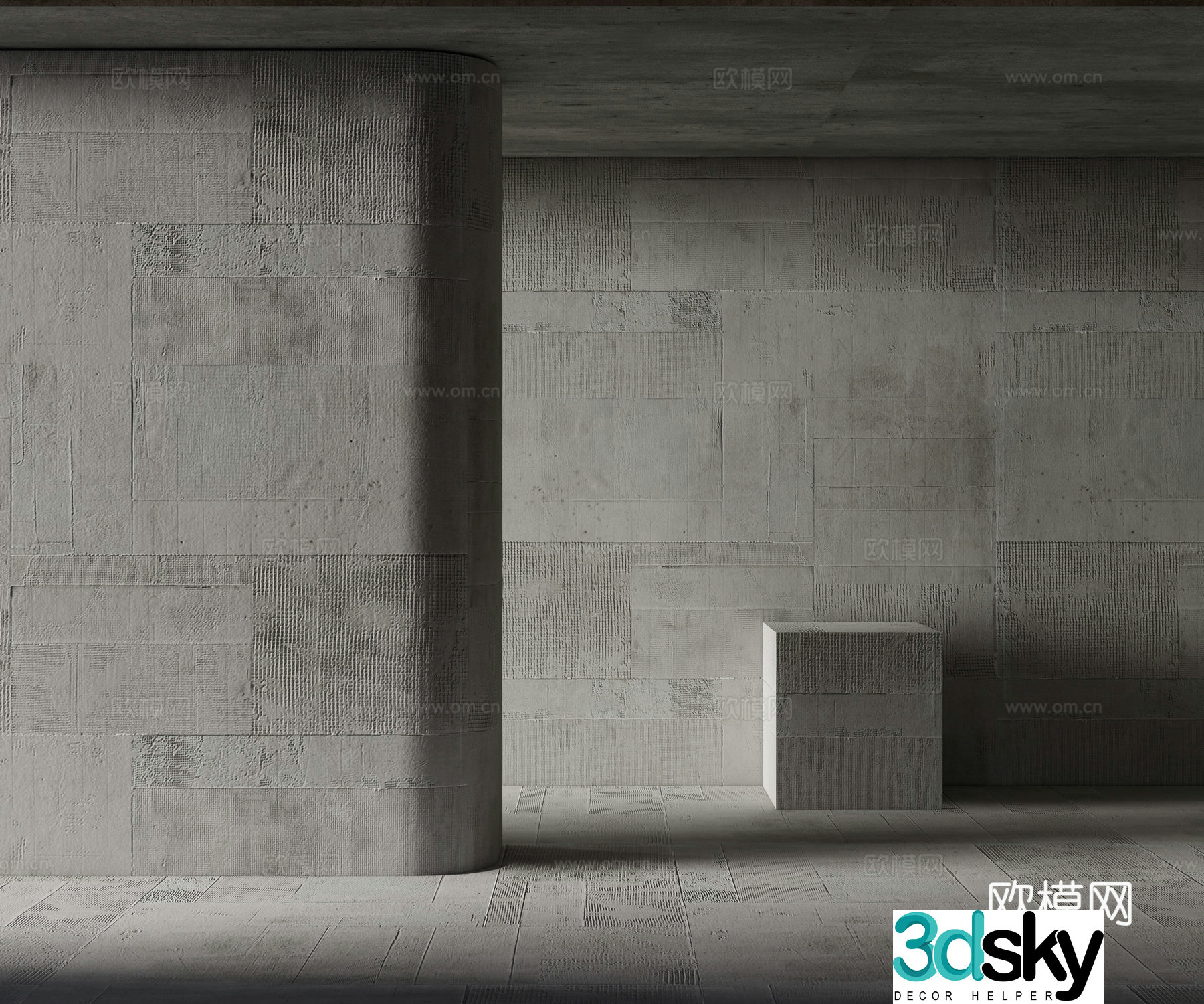 Modern Paint Concrete Cement Art Paint 3D Model