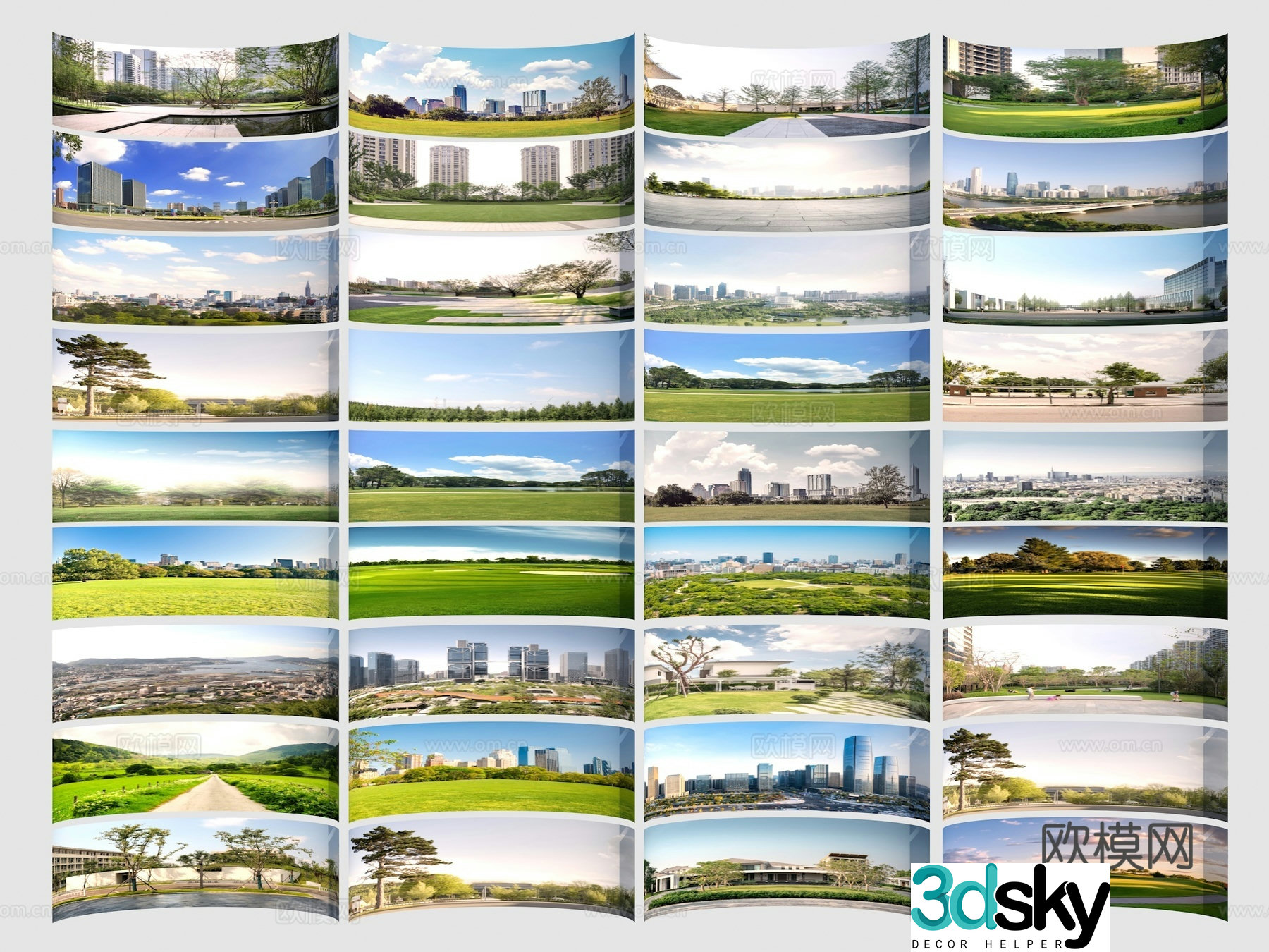 Modern background forest distant view forest ball sky background forest circular forest exterior building exterior tree 3D model