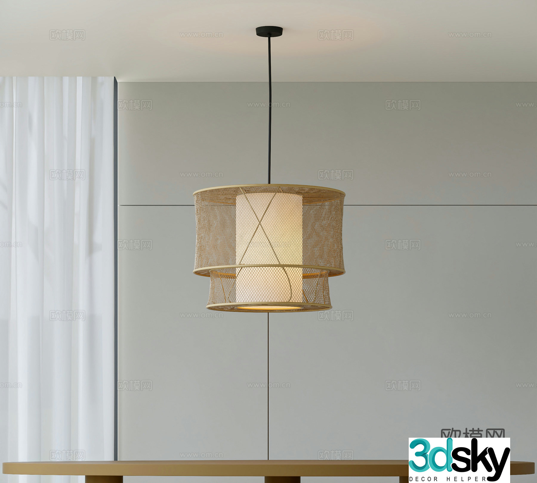 Japanese chandelier 3d model