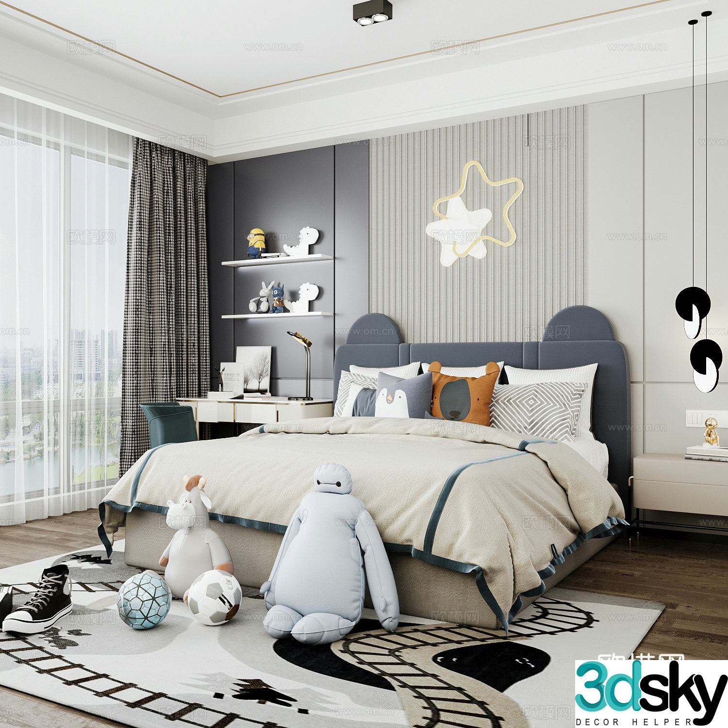 Modern children’s room boy’s room 3d model