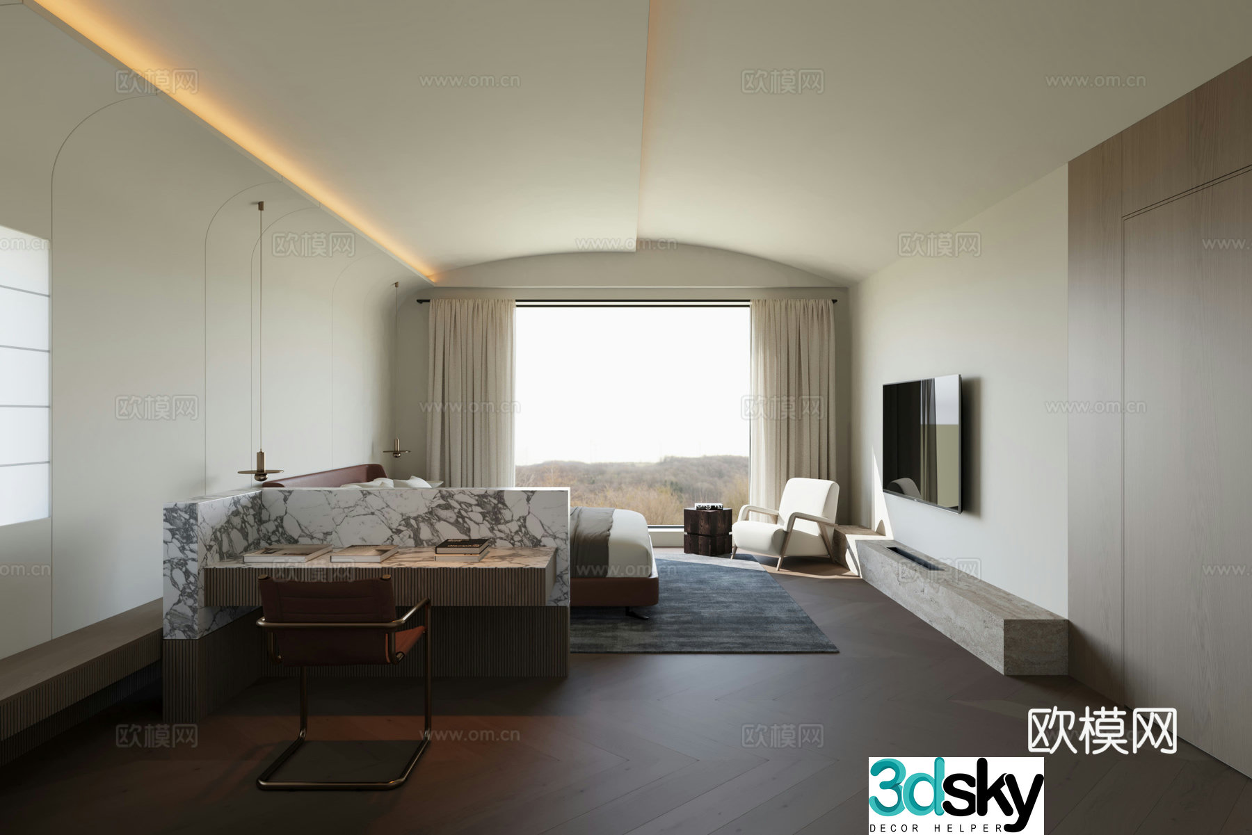 Italian bedroom master bedroom 3d model