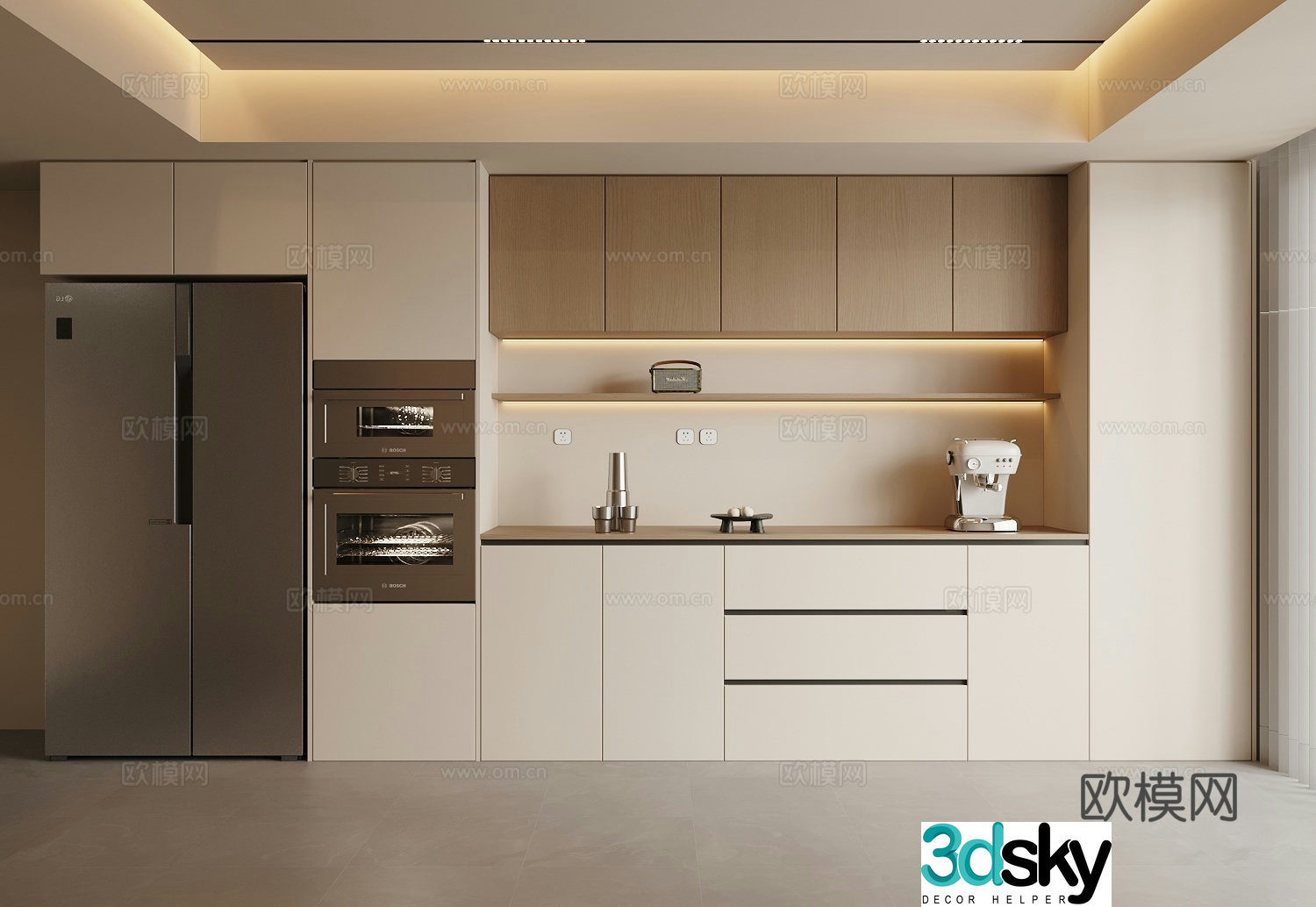Creamy Wind Meal Cabinet 3D Model