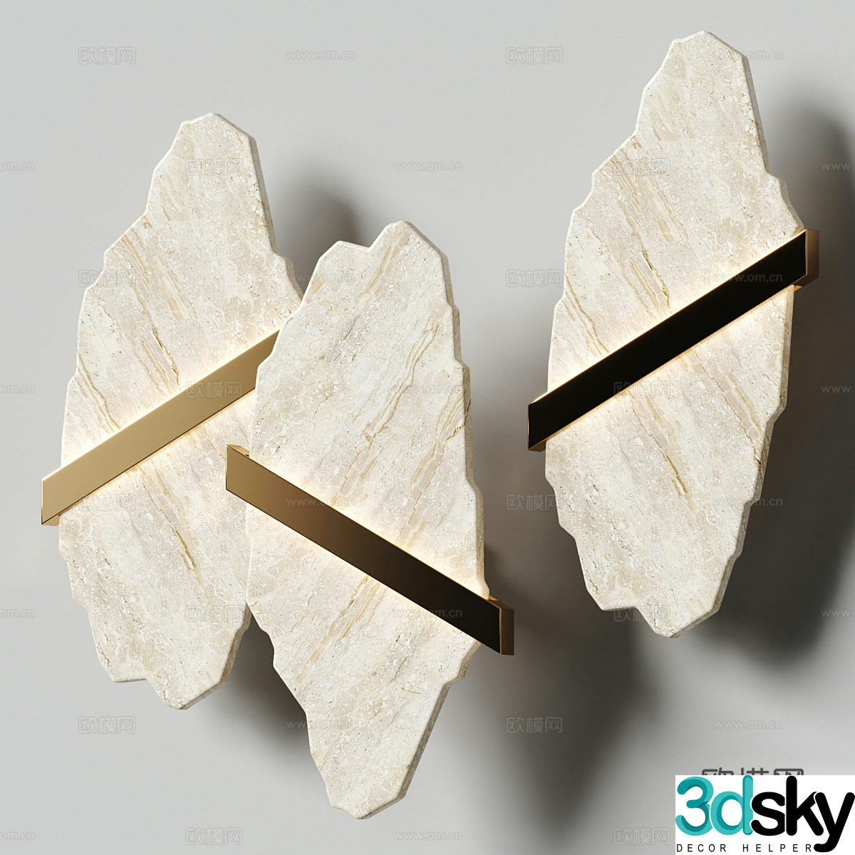 Marble wall lamp 3D model