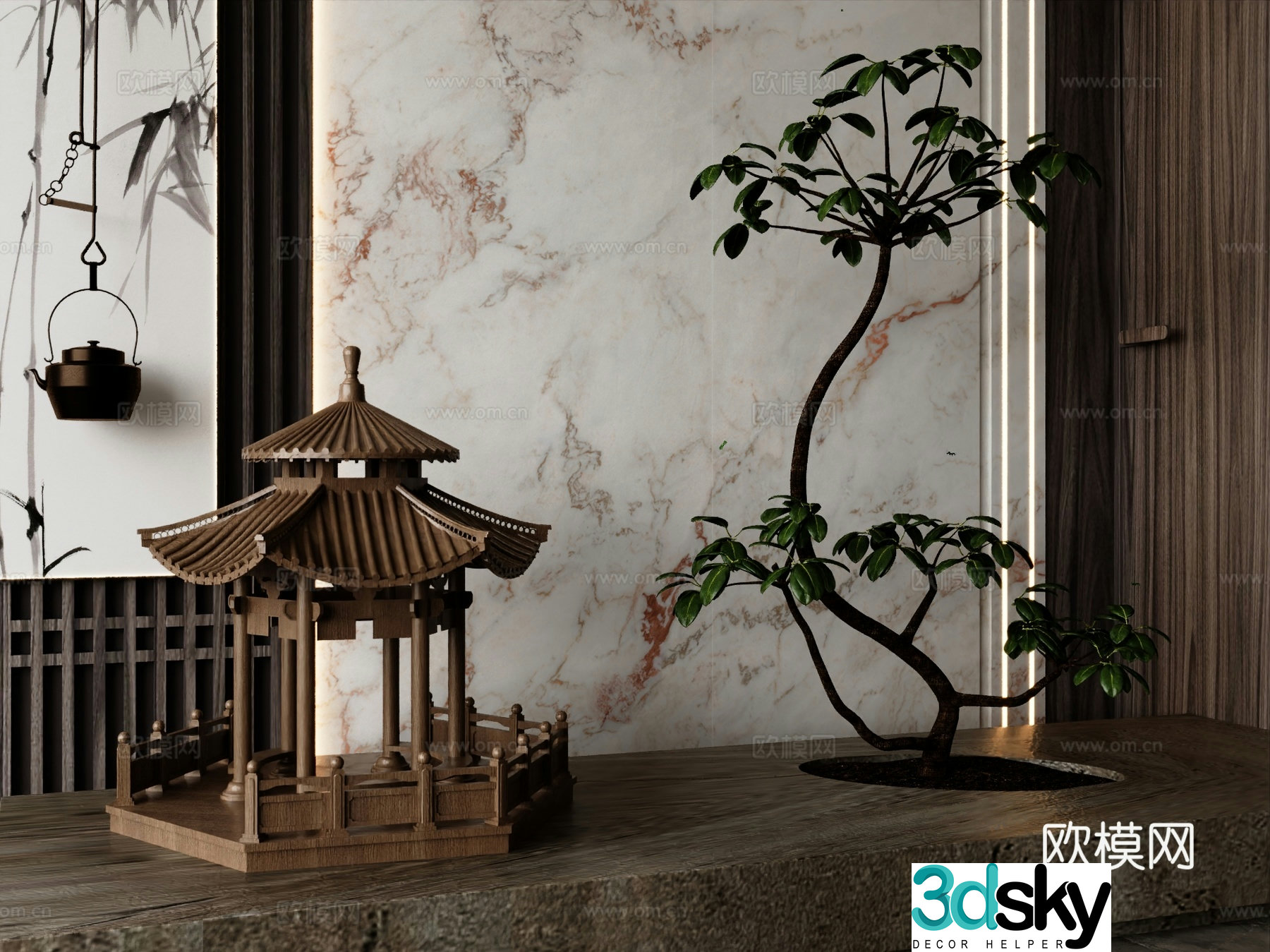 New Chinese desktop ornaments Crafts 3D model