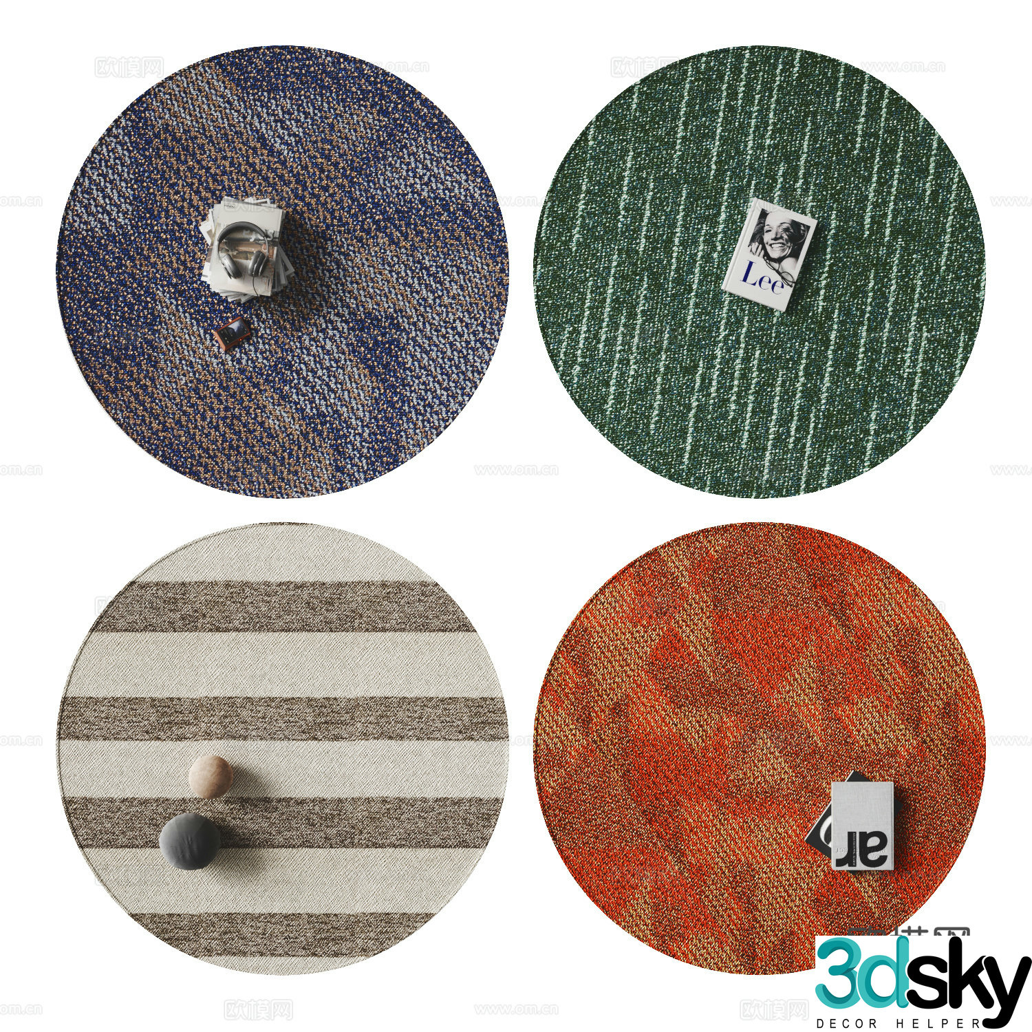 Modern round carpet 3d model