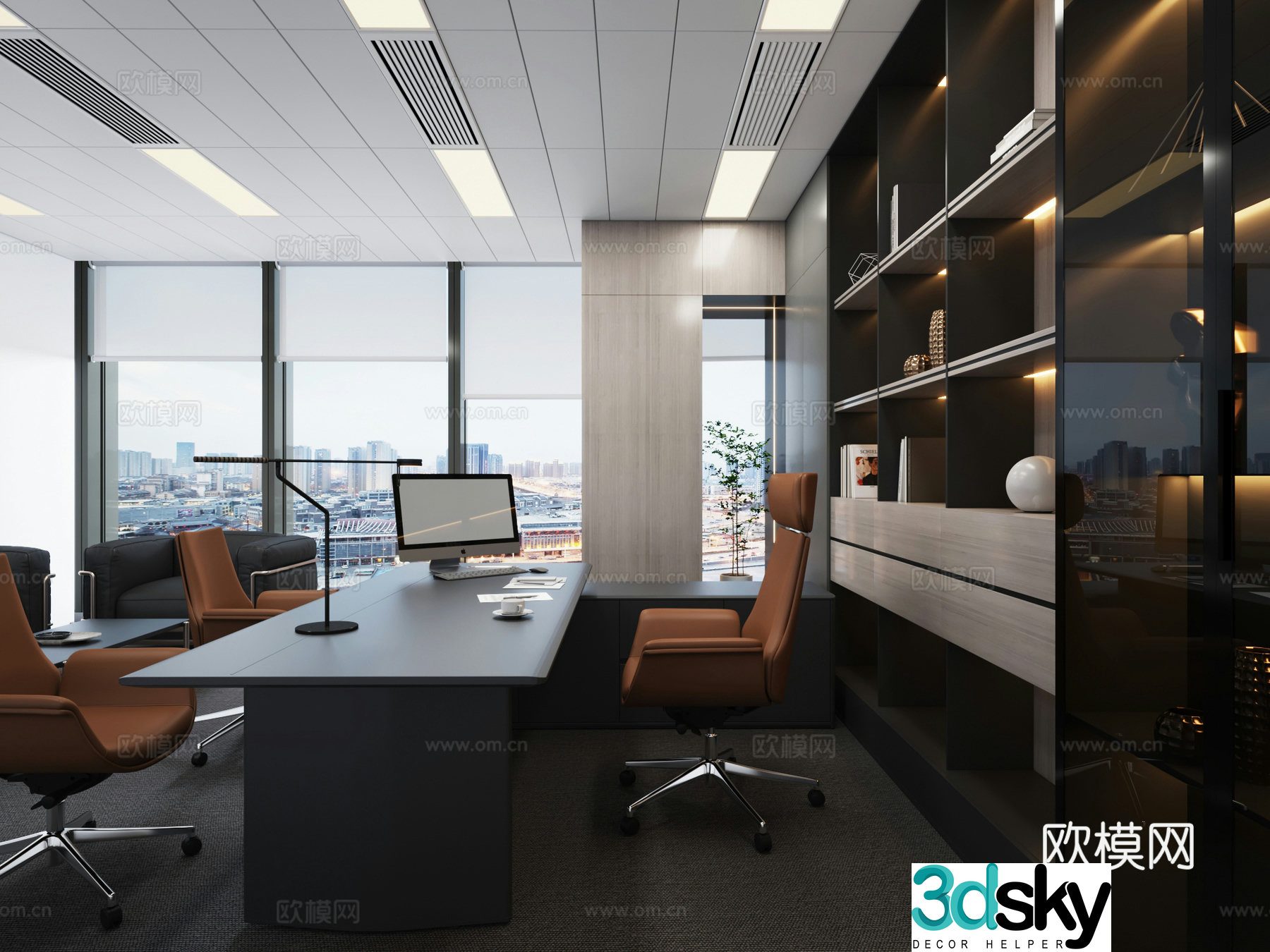3D model of Chairman Office of Modern Manager Office