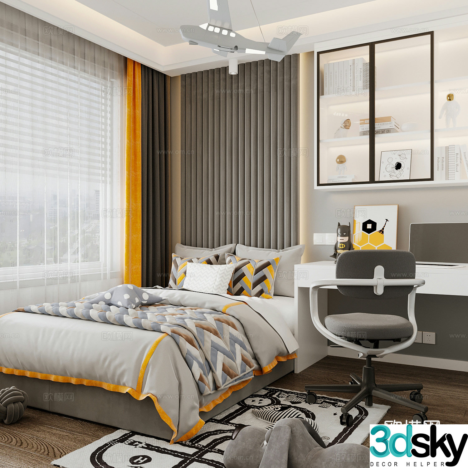 Modern children’s room boy’s room 3d model