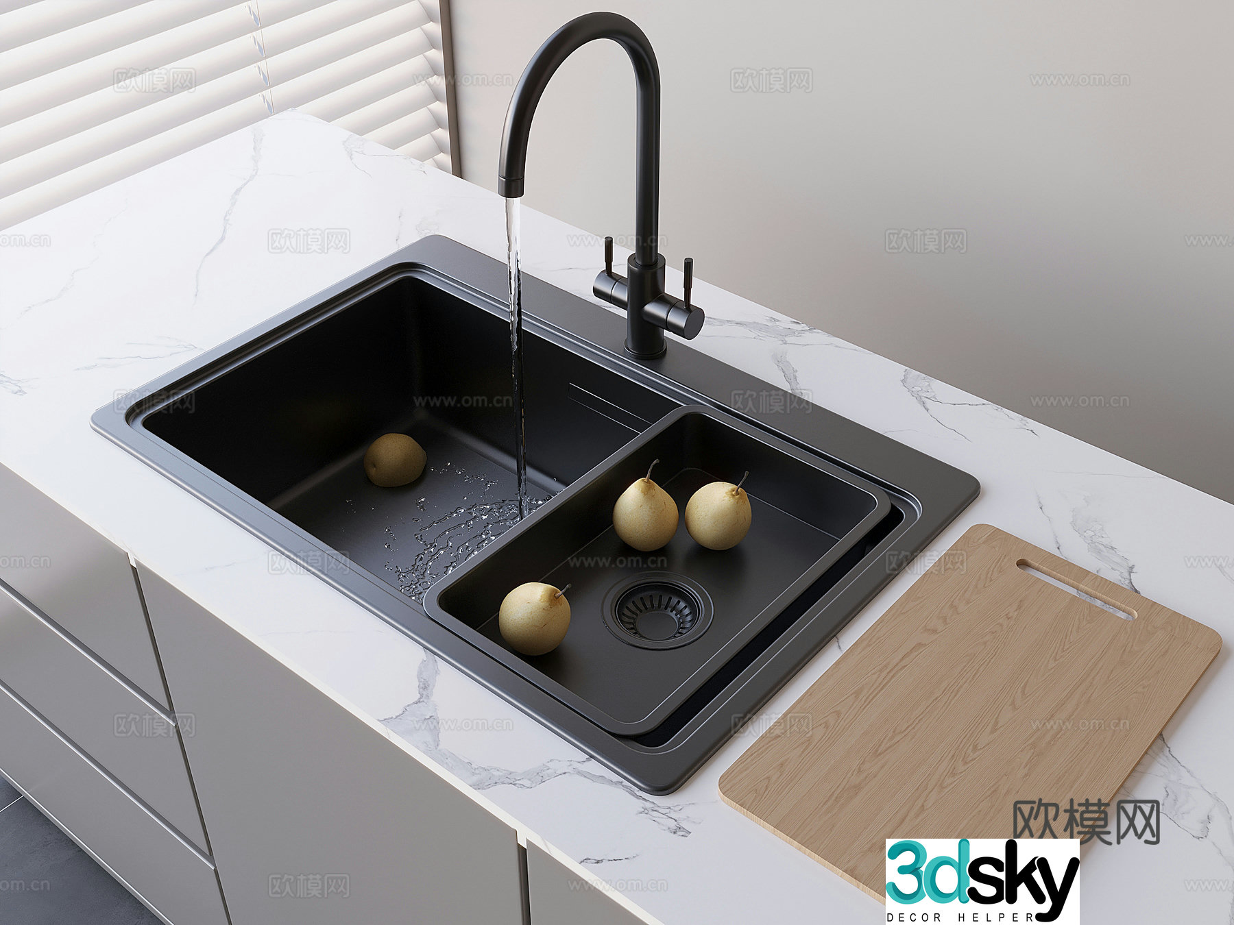 sink sink cutting board 3d model