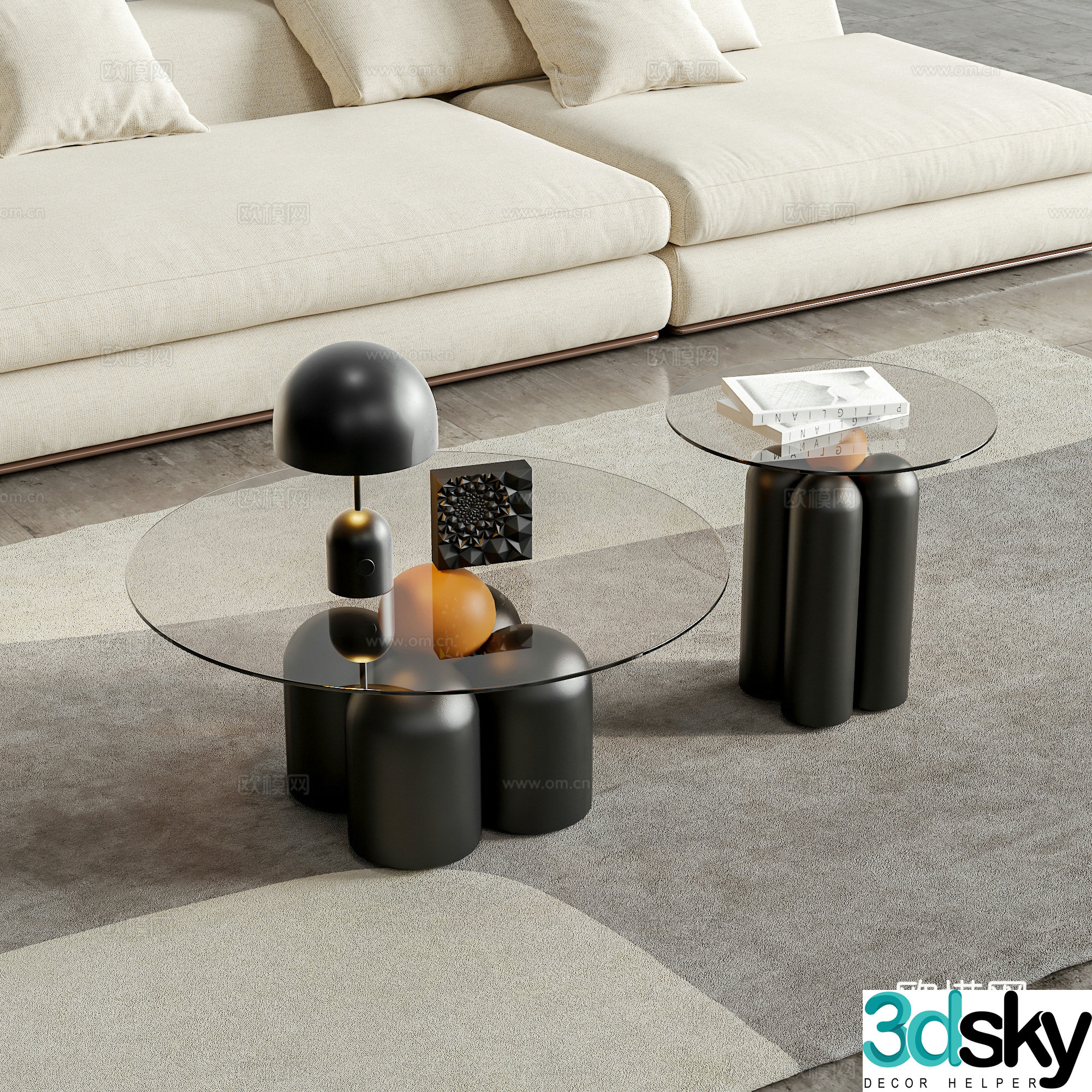 Modern mother-child coffee table 3d model