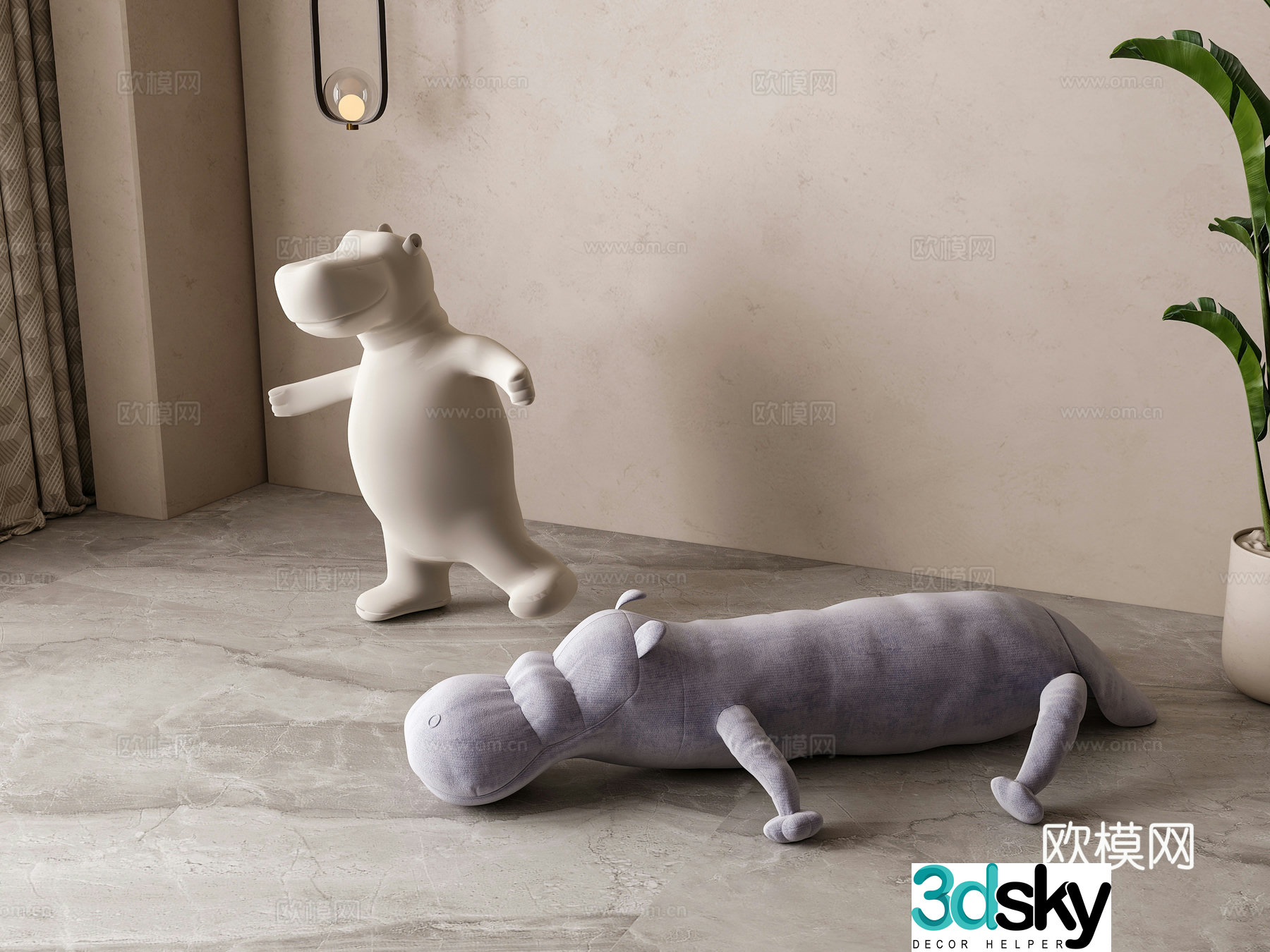 Modern children’s plush toy 3D model