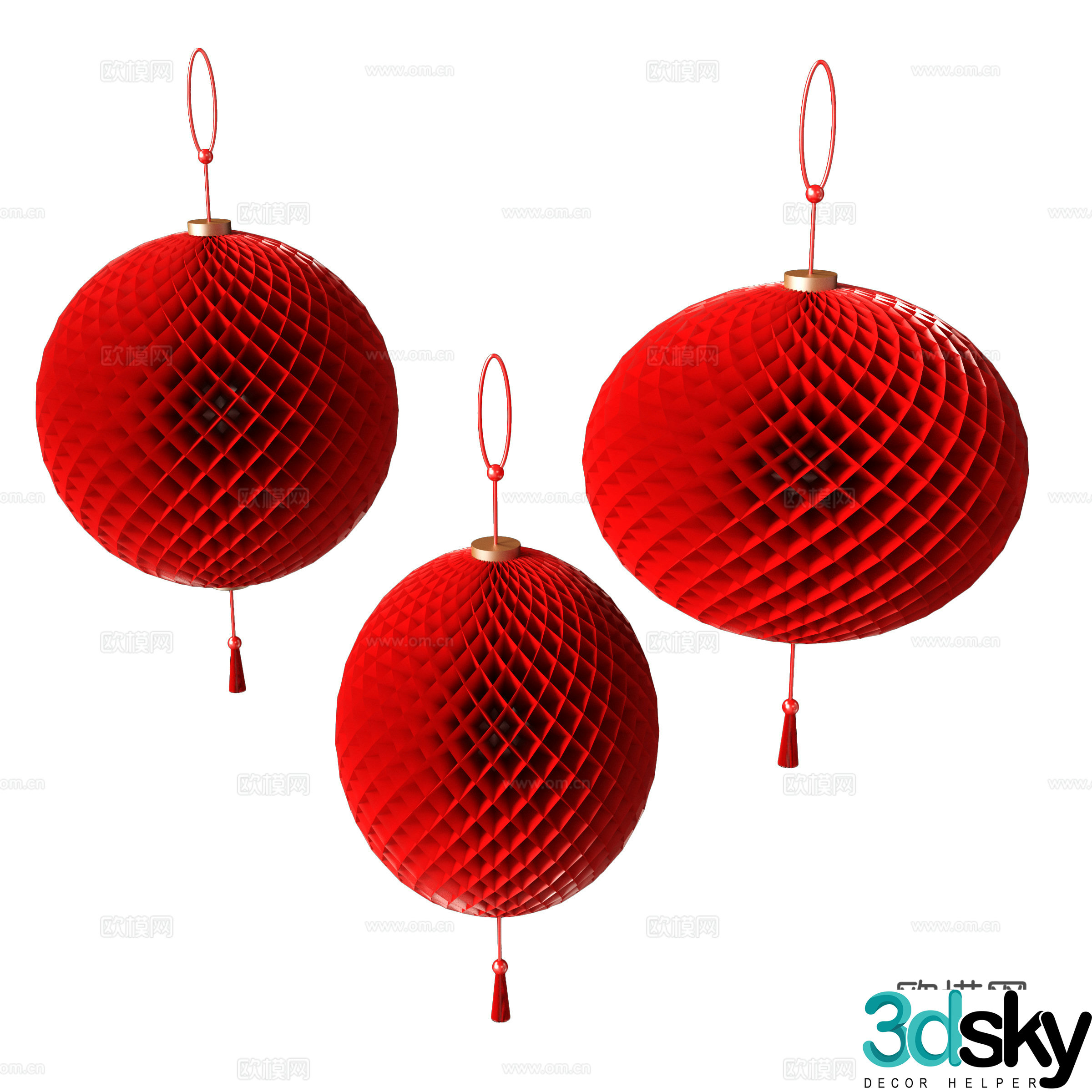 New Year Lantern Festival Lantern 3d model