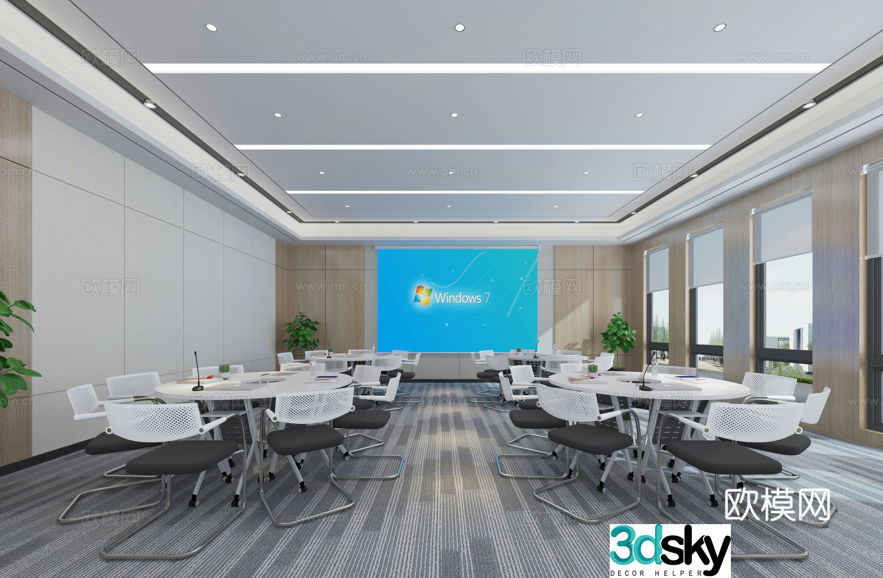 Modern conference room event room 3d model