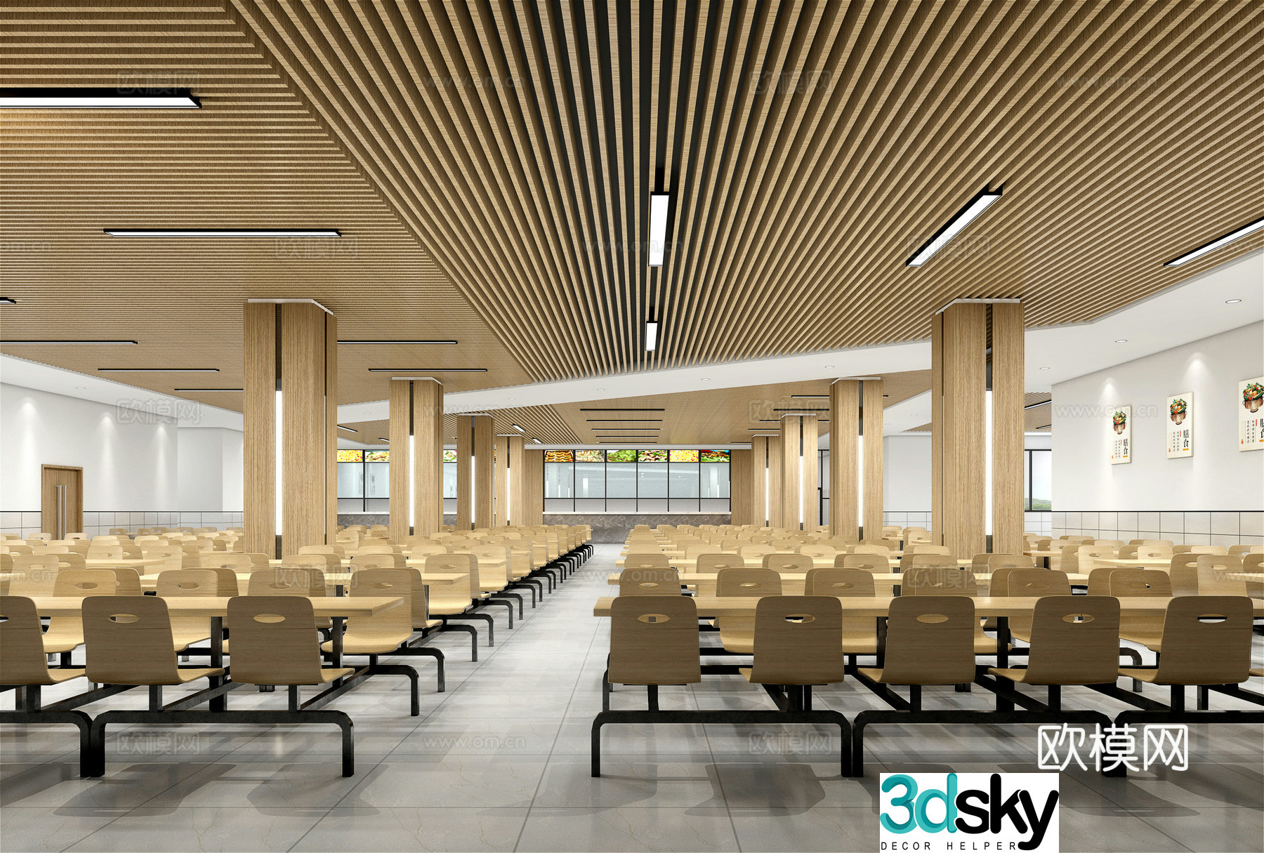 Modern cafeteria 3D model