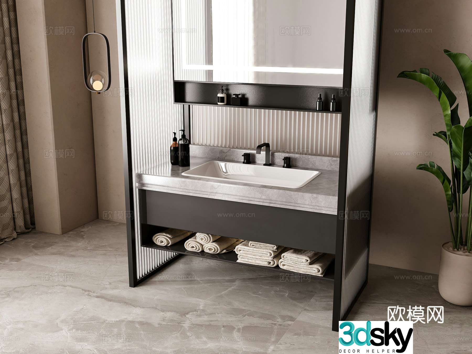Modern bathroom cabinet 3d model
