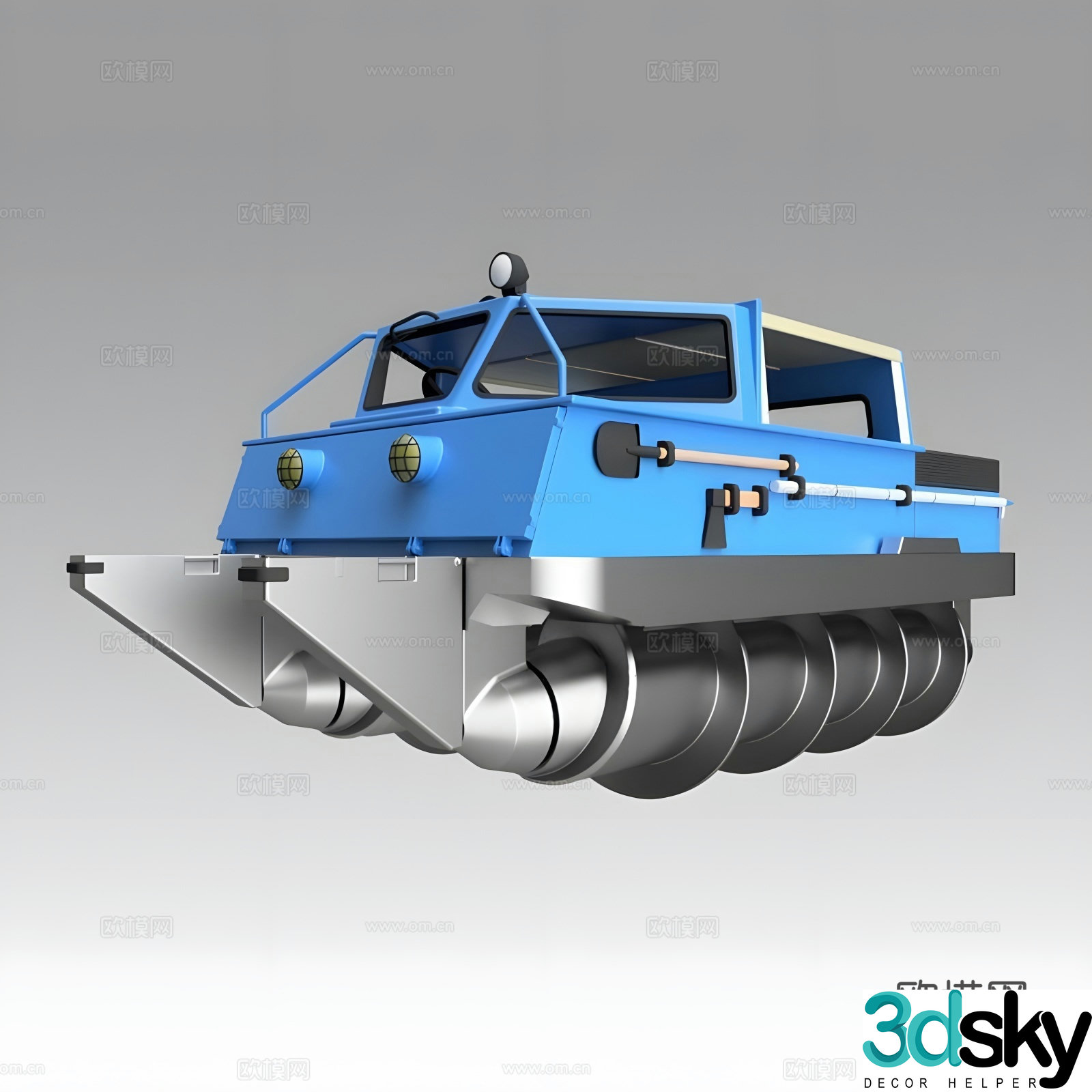 Spiral Terrain Car 3D Model