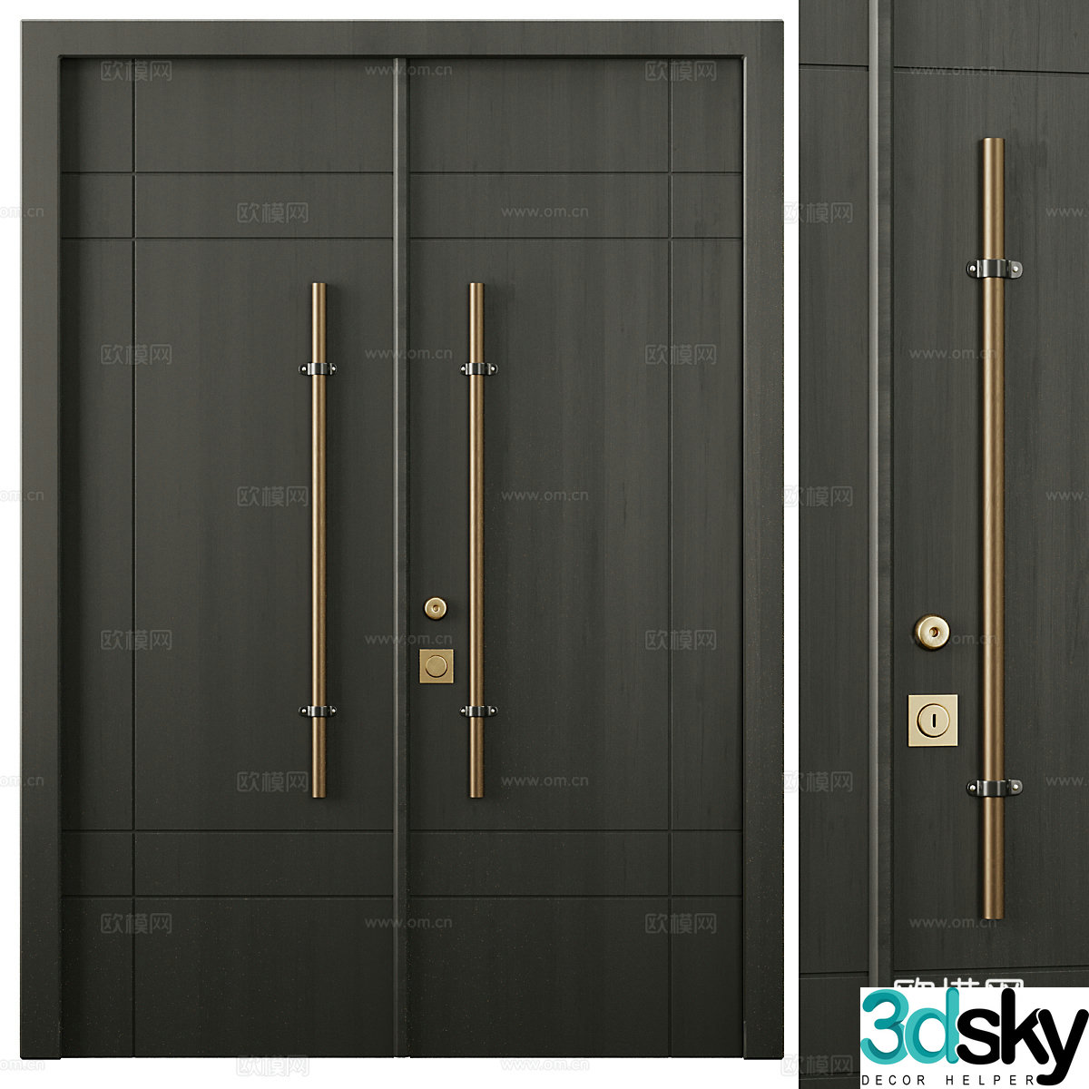 Double-opening door Swing door 3D model