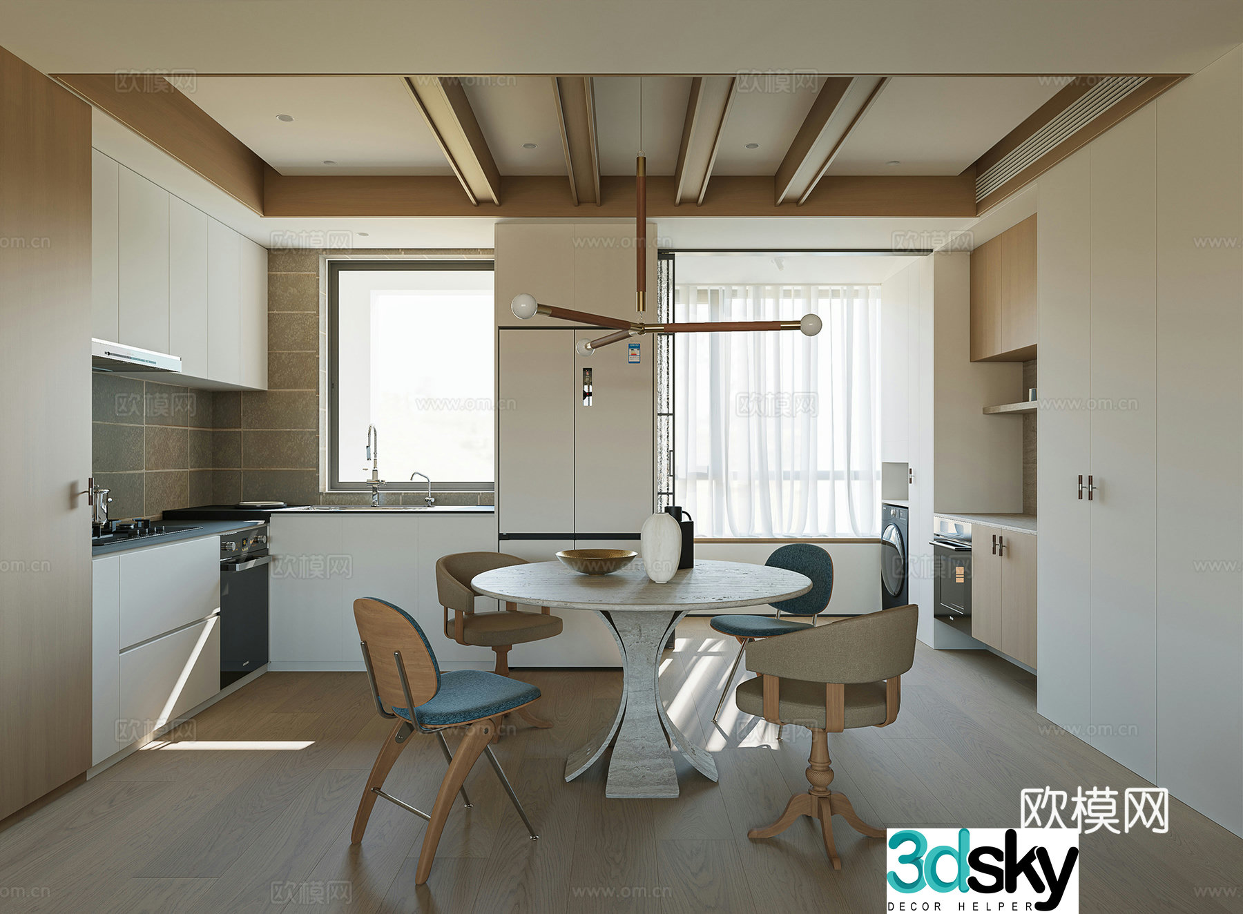 Modern restaurant kitchen 3d model