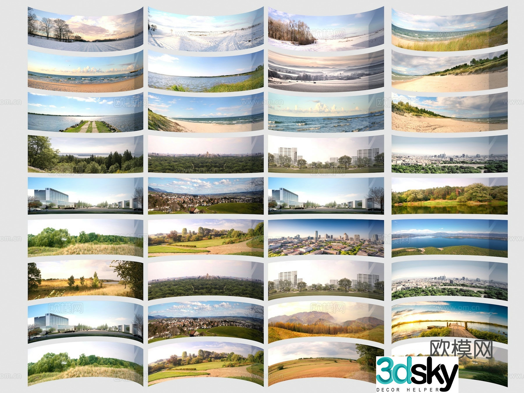 Modern background forest distant view forest ball sky background forest circular forest exterior building exterior tree 3D model