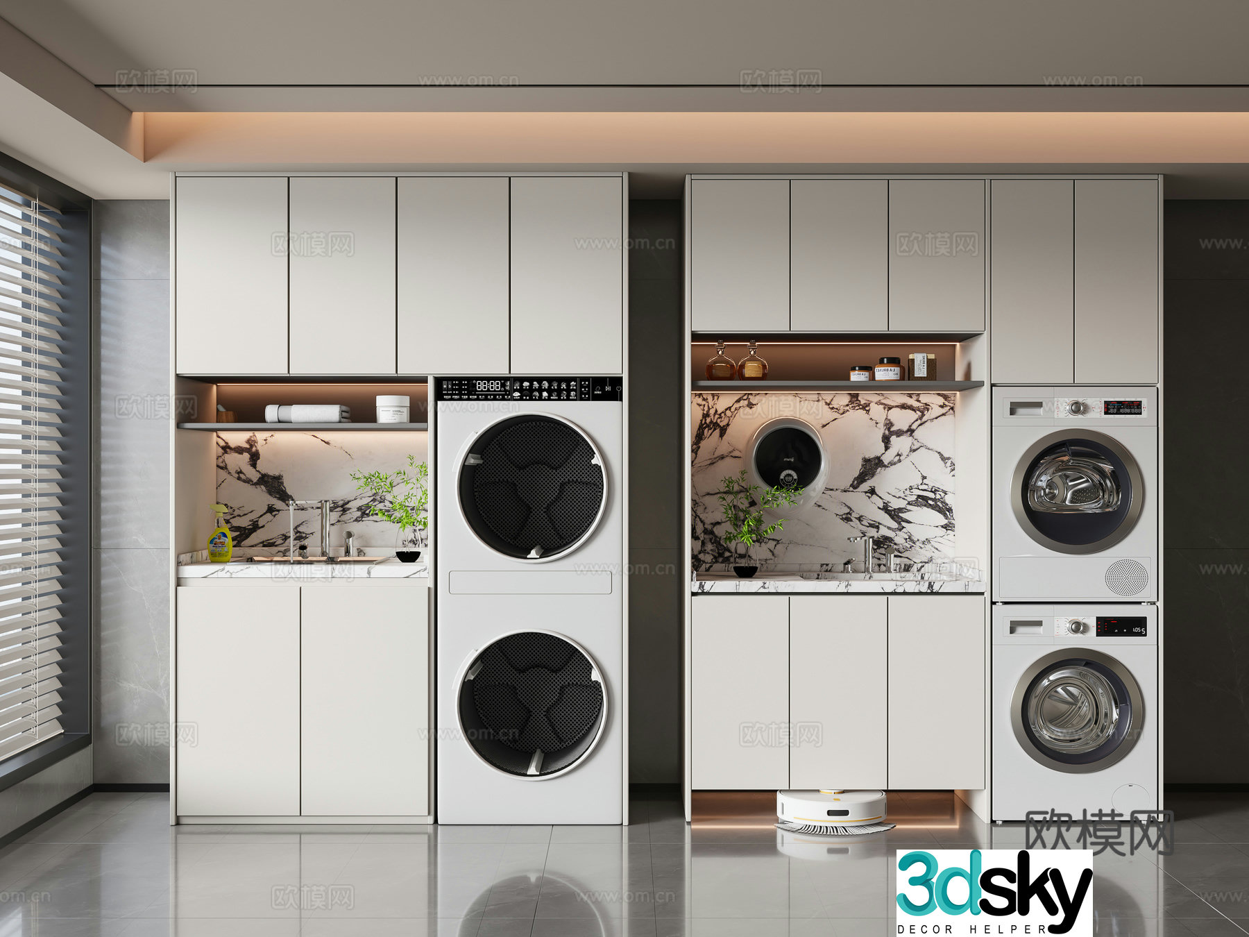 Modern washing machine cabinet 3d model