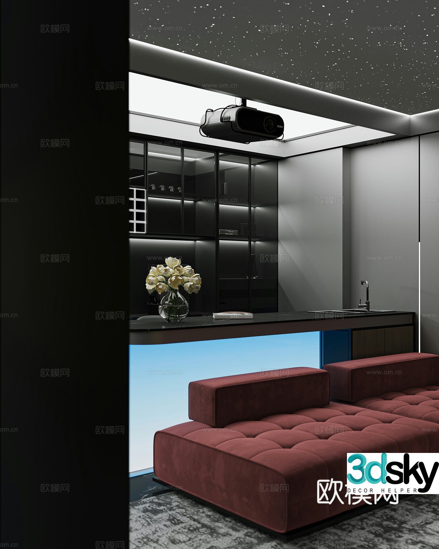 Modern KTV box 3D model